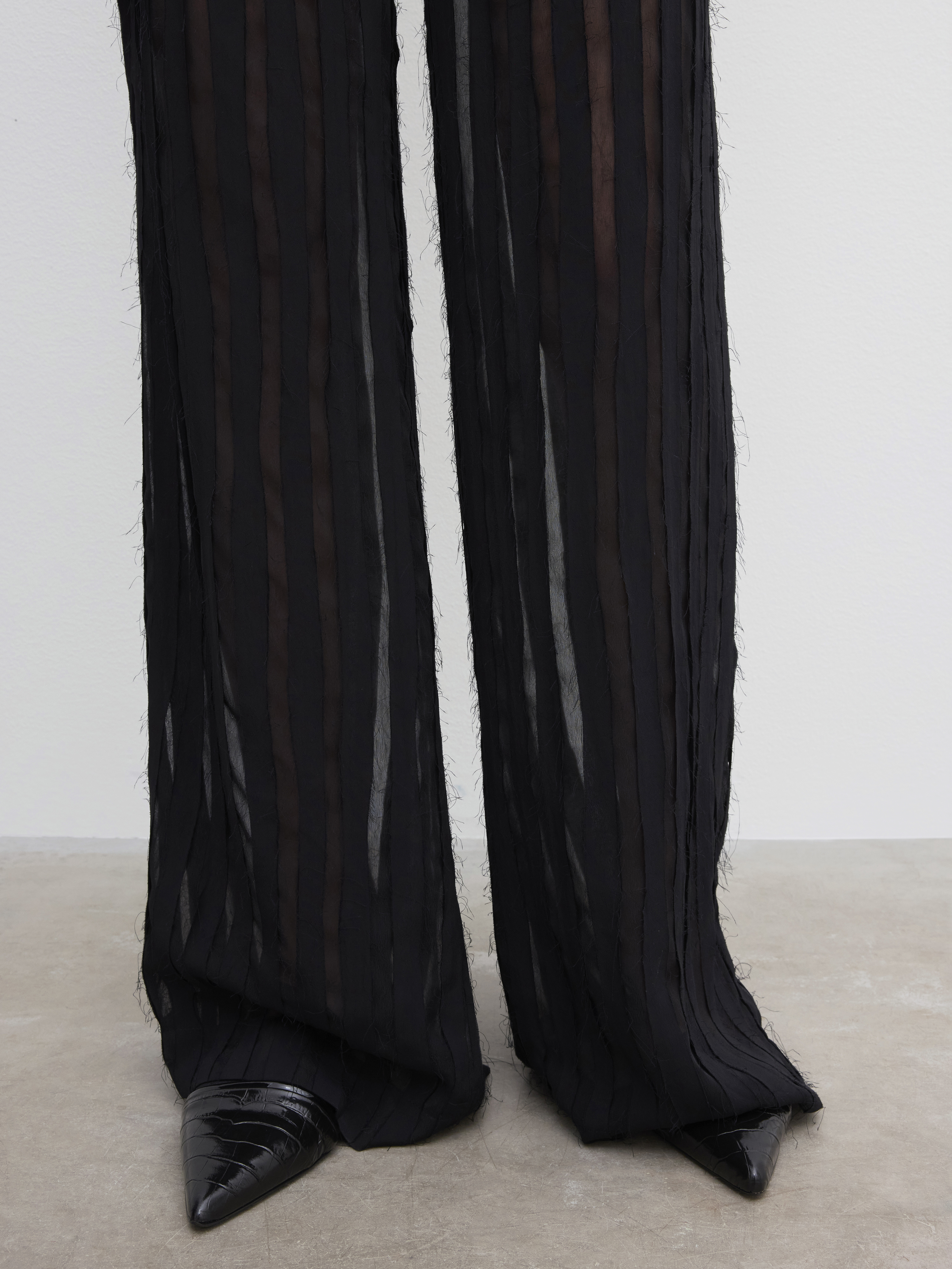 House Of Dagmar Stripe Sheer Trouser In Black