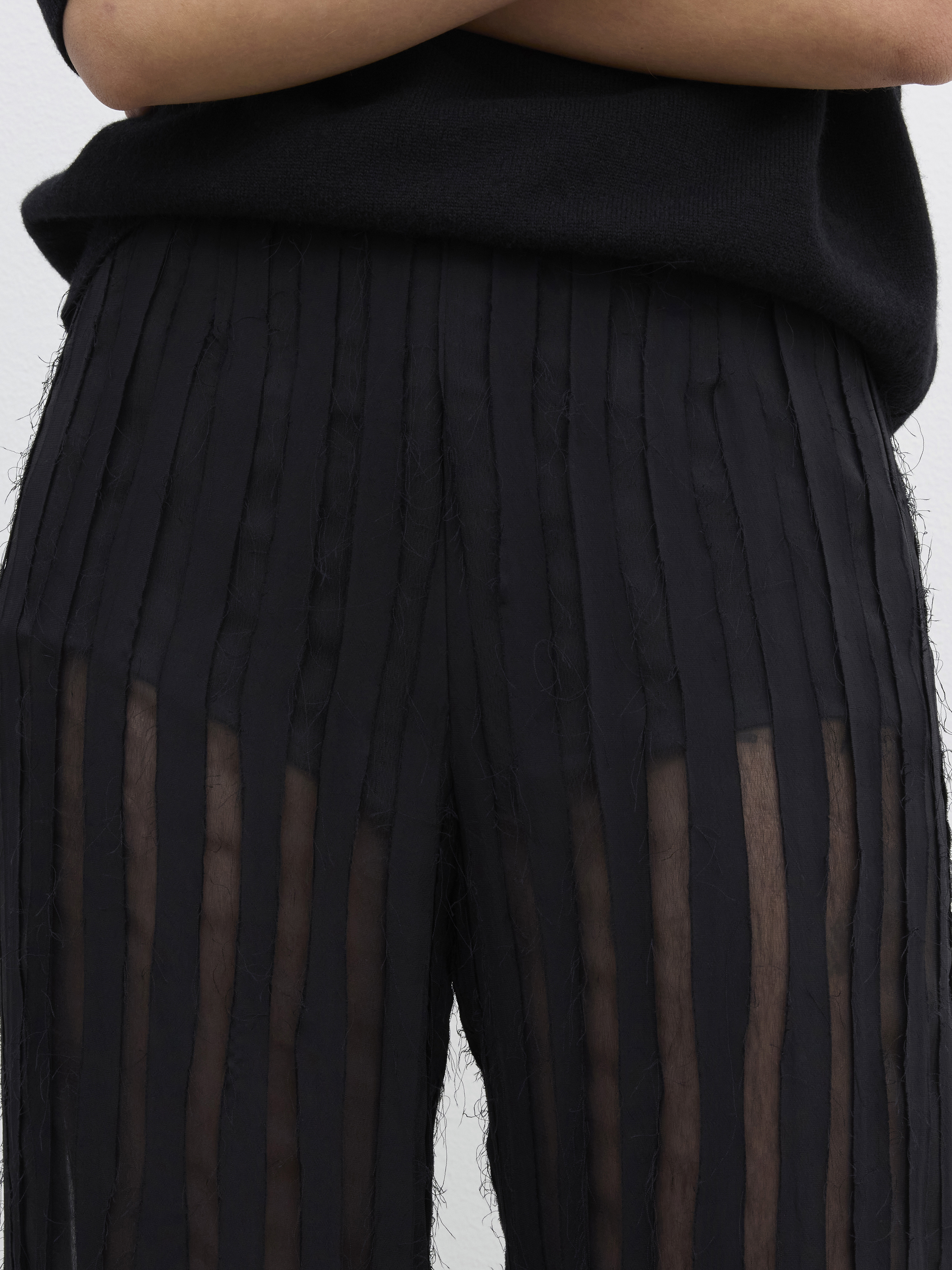House Of Dagmar Stripe Sheer Trouser In Black