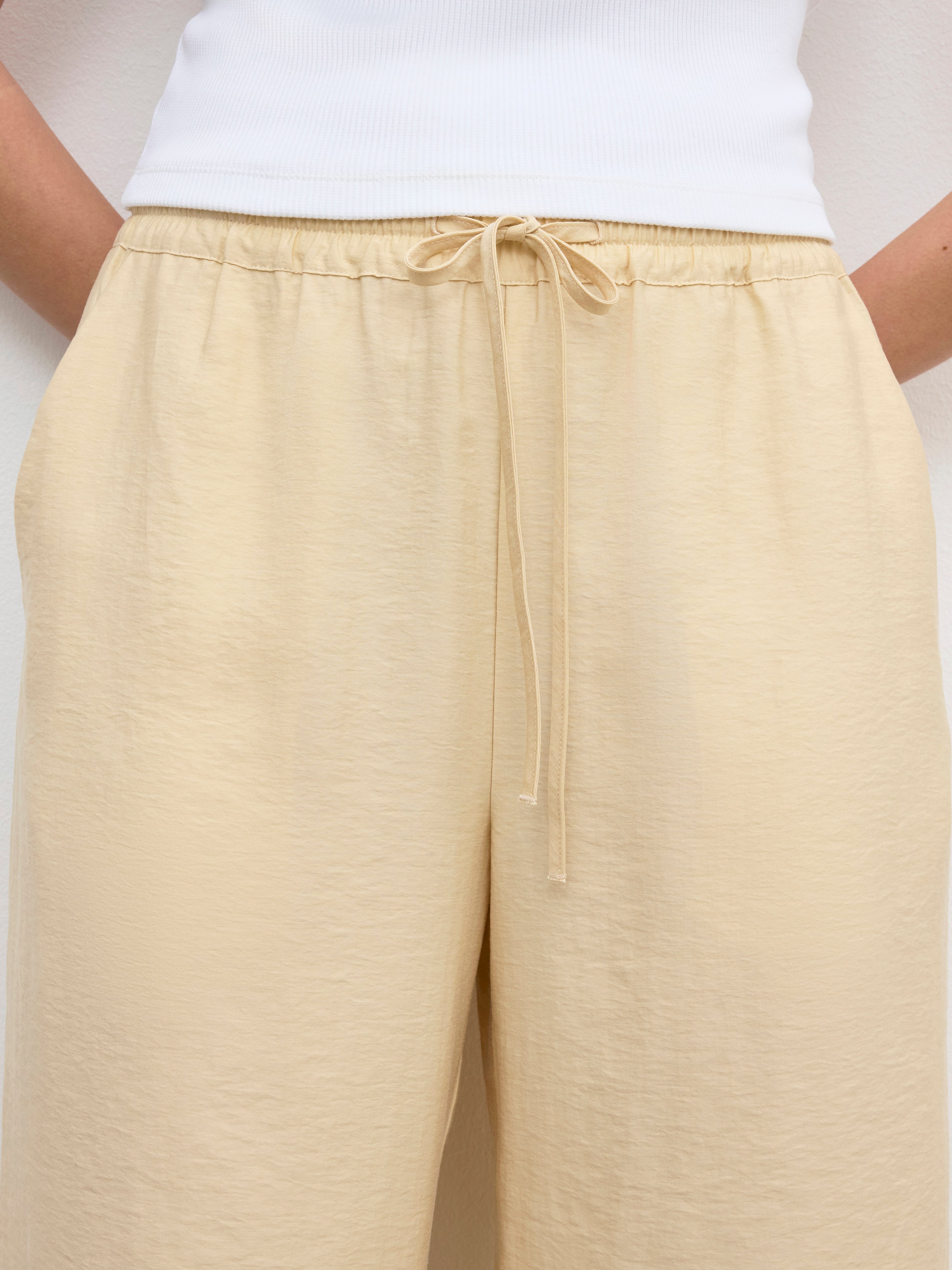 House Of Dagmar Drawstring Trousers In Desert Sand