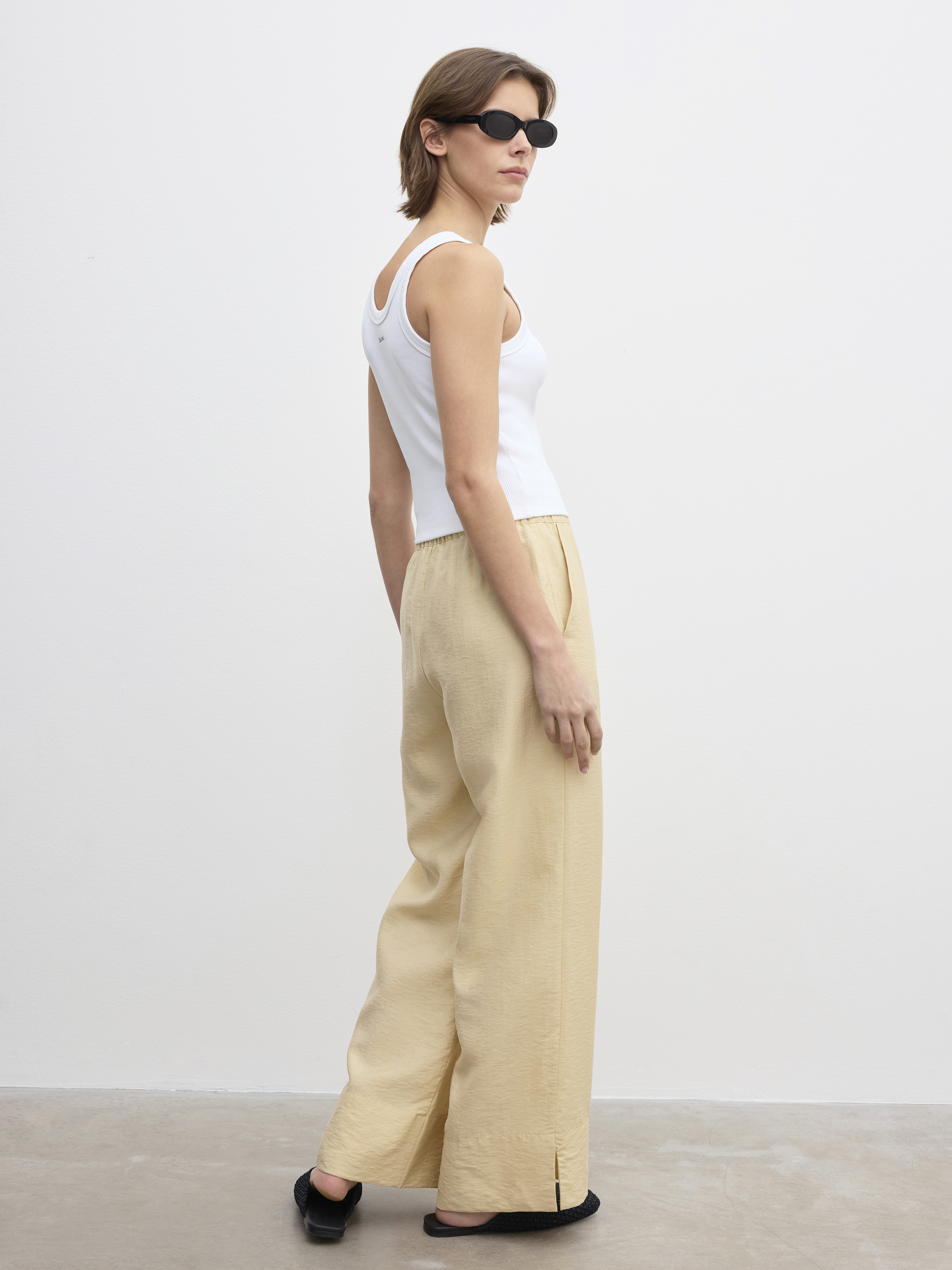House Of Dagmar Drawstring Trousers In Desert Sand