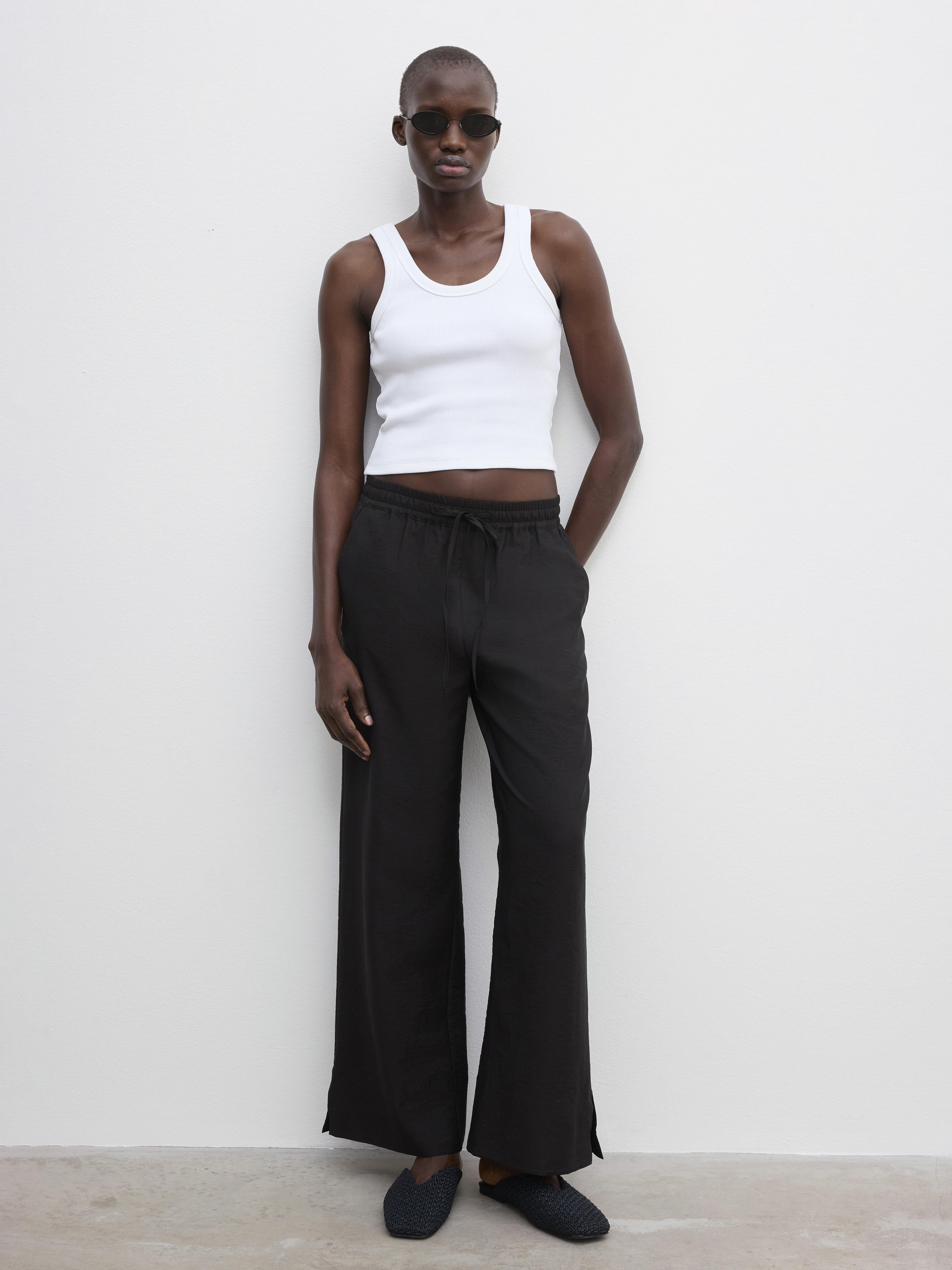 House Of Dagmar Drawstring Trousers In Black