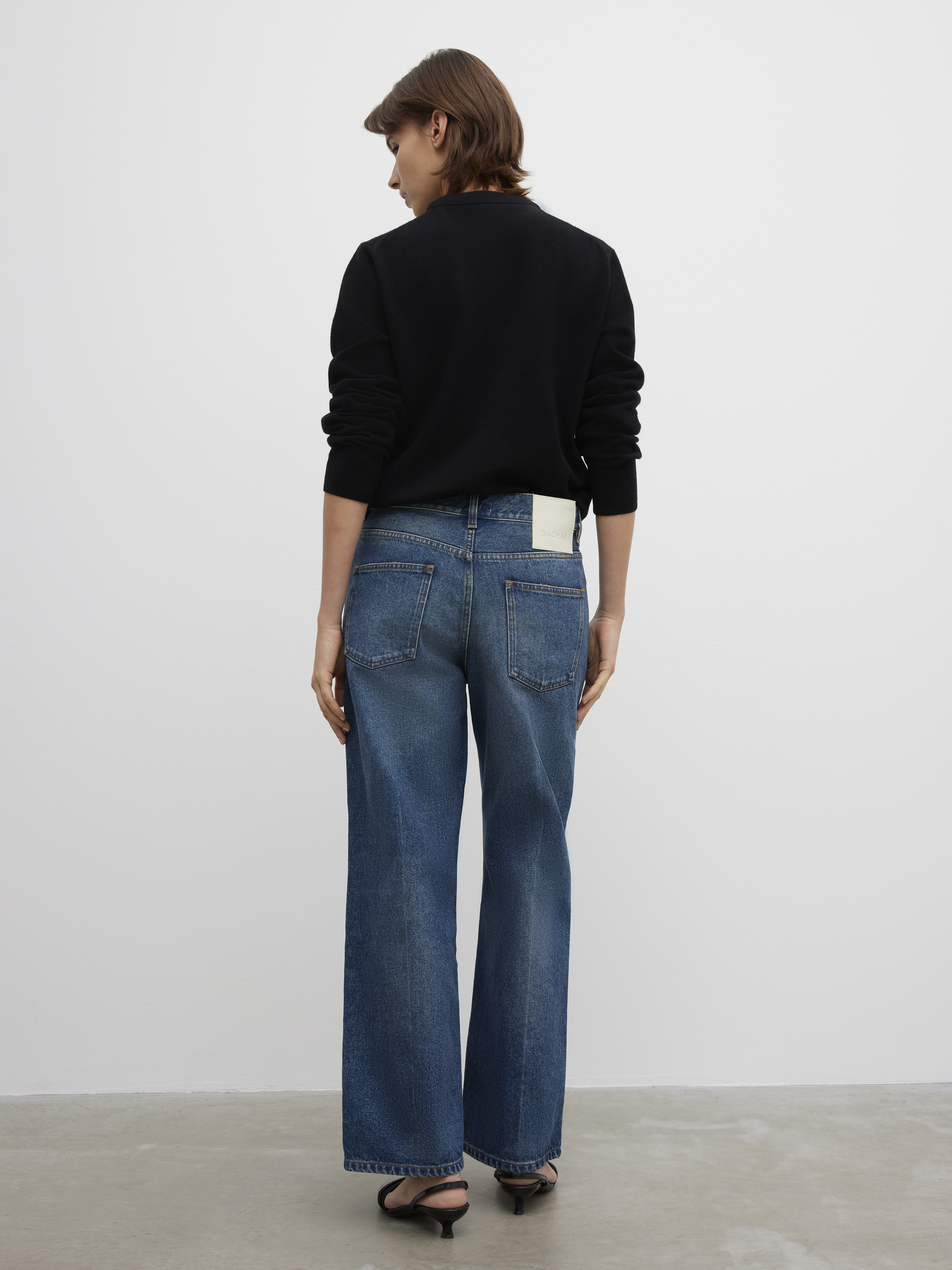 House Of Dagmar Cropped Denim In Vintage Blue