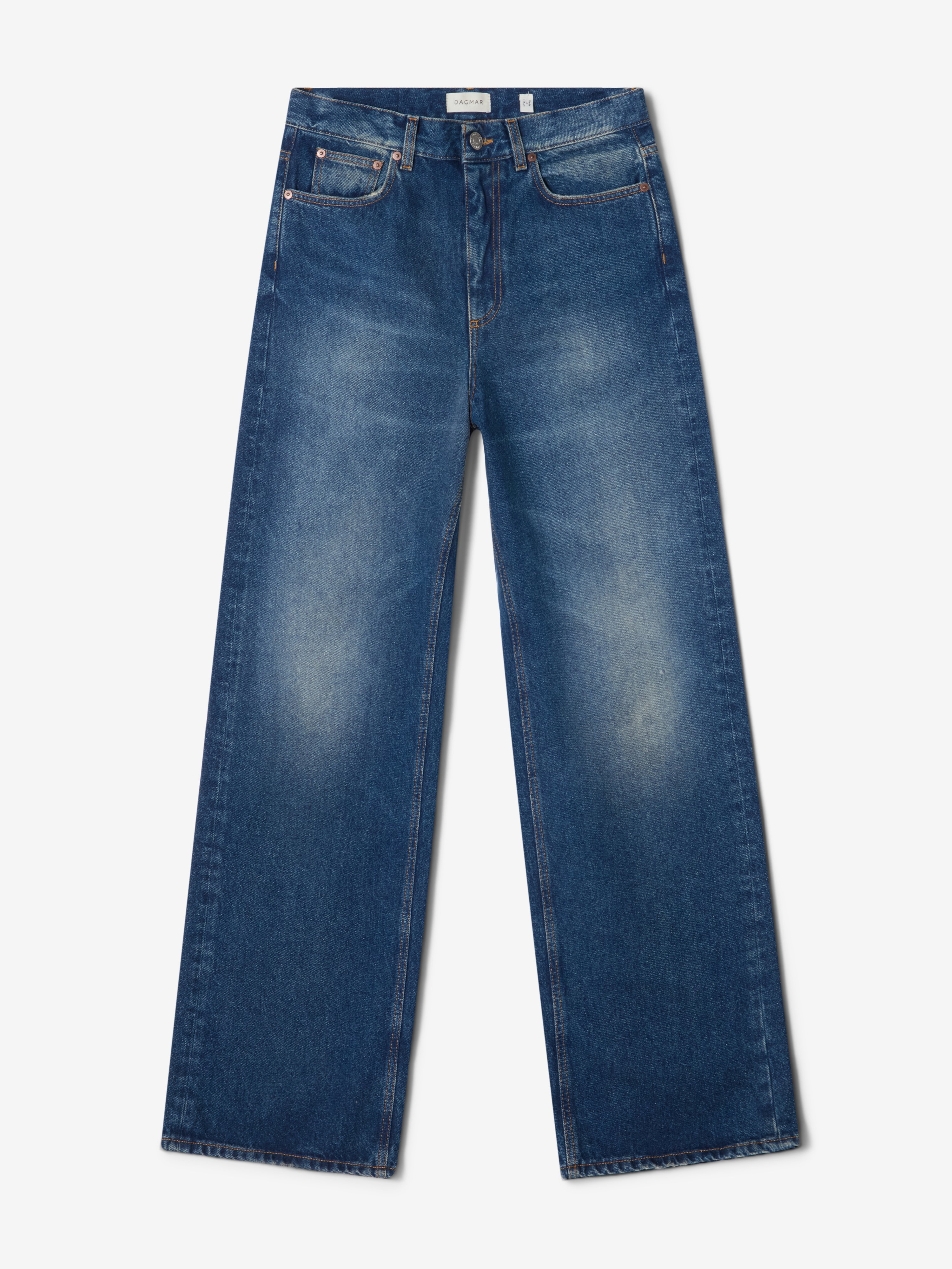 House Of Dagmar Baggy Fit Denim In Vintage Blue
