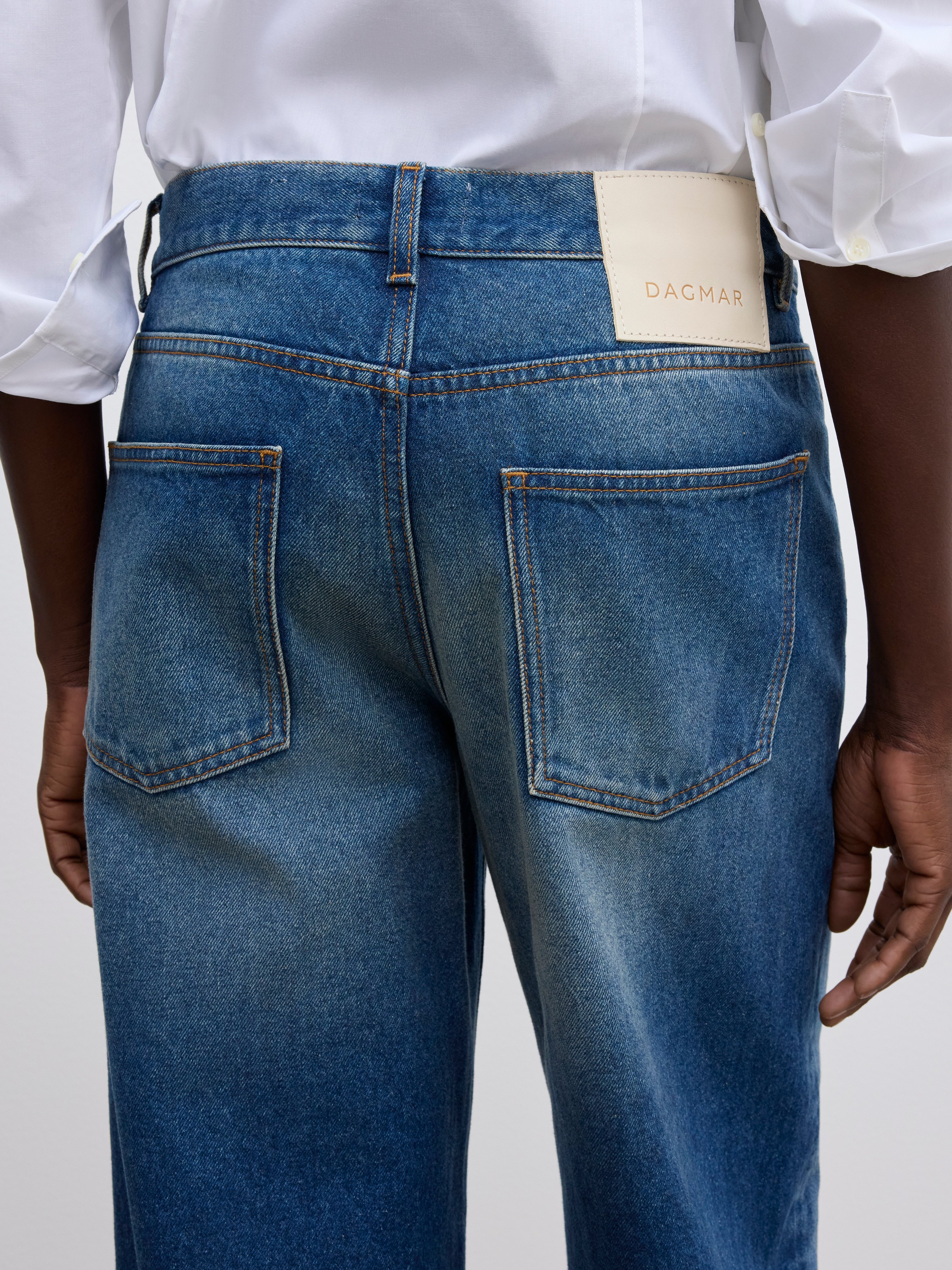 House Of Dagmar Baggy Fit Denim In Vintage Blue