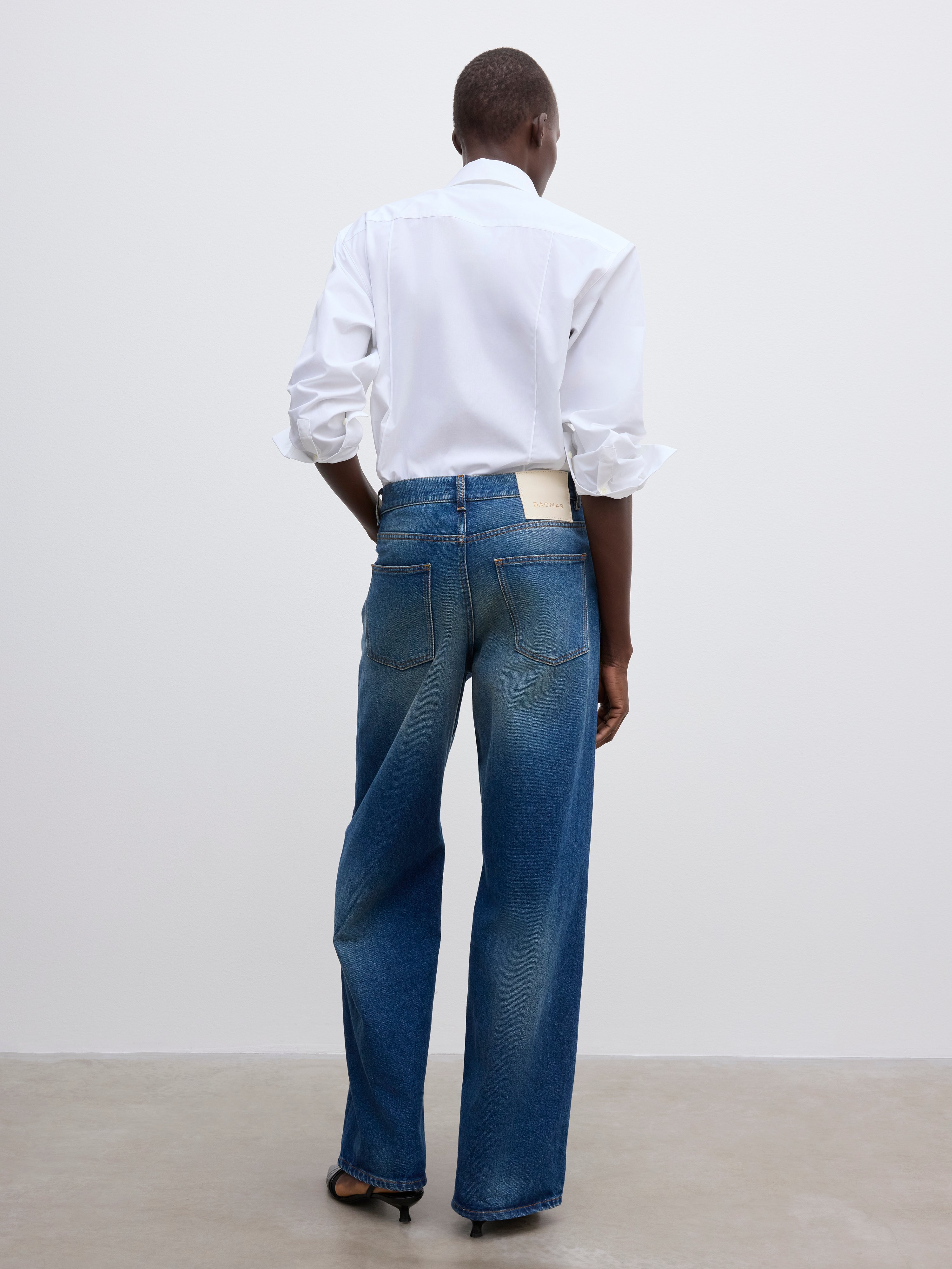 House Of Dagmar Baggy Fit Denim In Vintage Blue