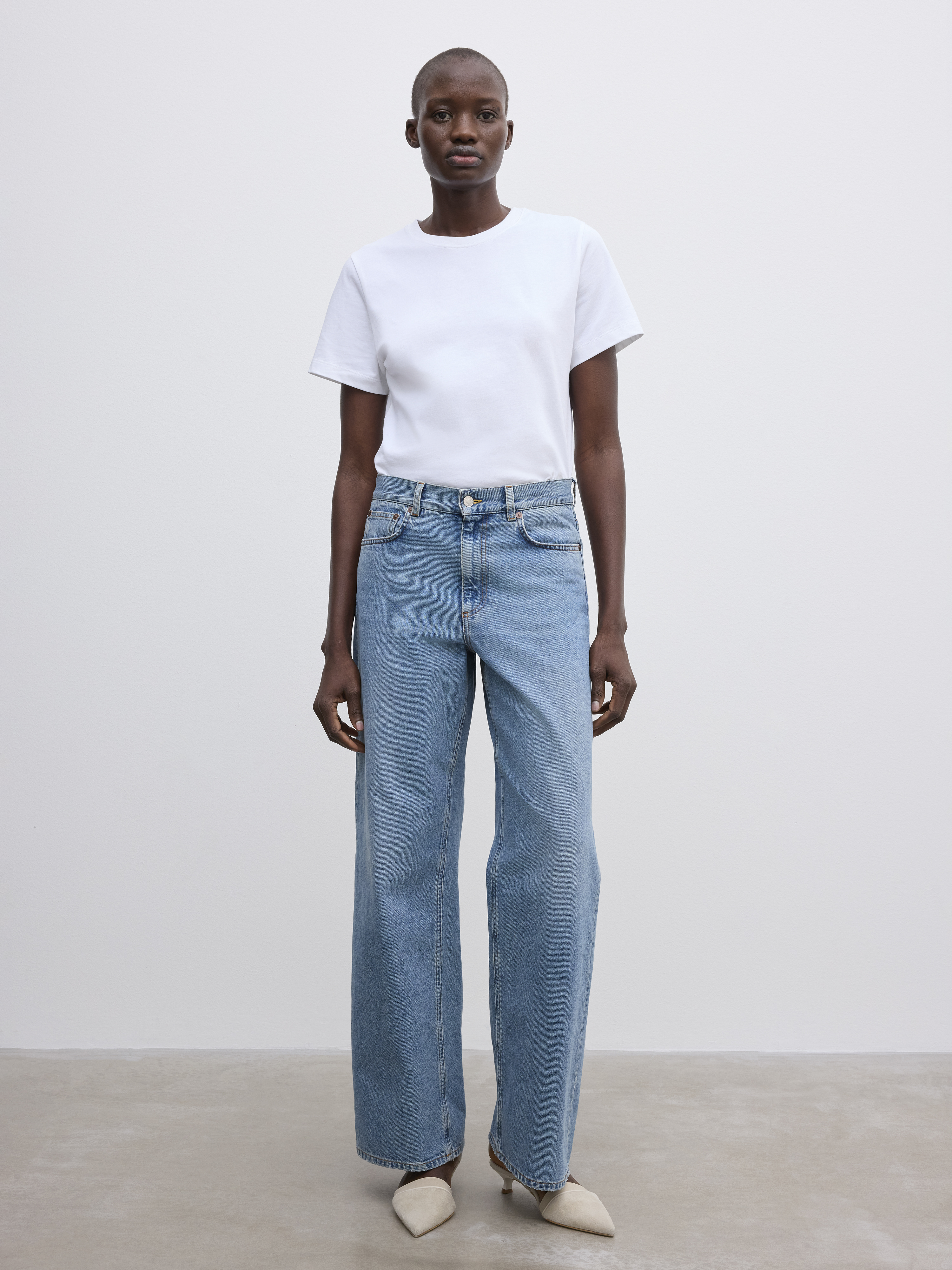 House Of Dagmar Baggy Fit Denim In Light Blue
