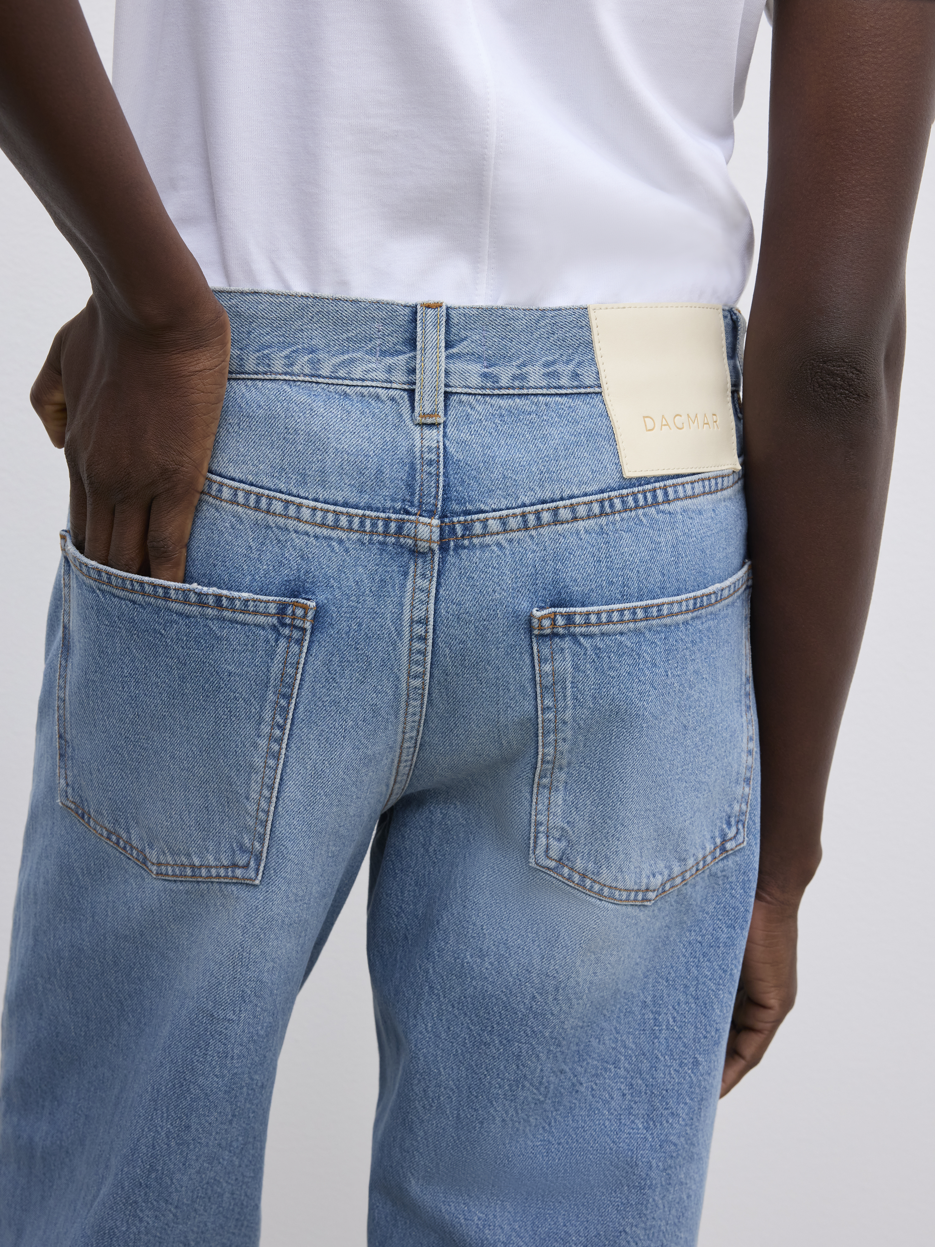 House Of Dagmar Baggy Fit Denim In Light Blue