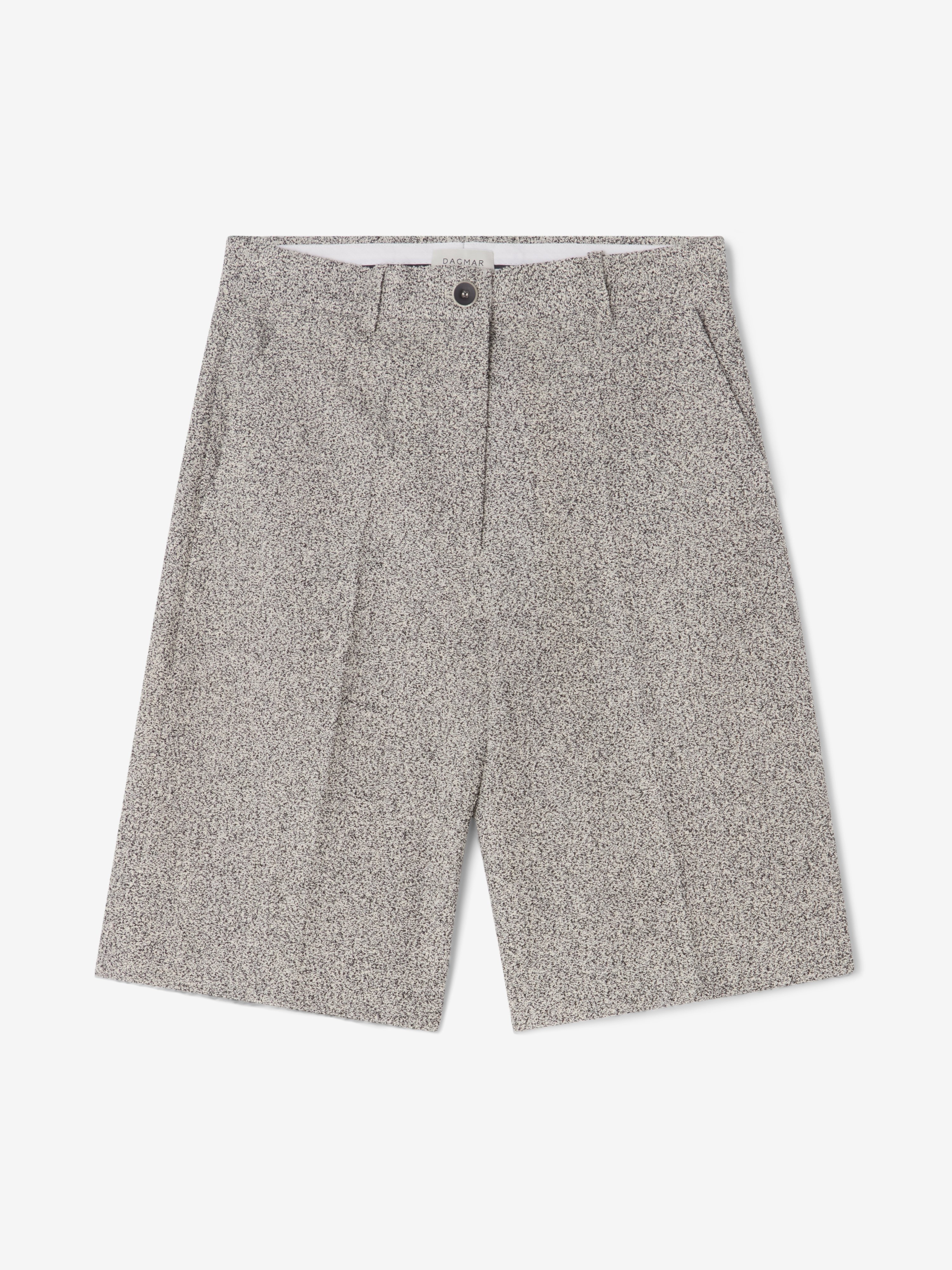 House Of Dagmar Bouclé Shorts In Salt And Pepper