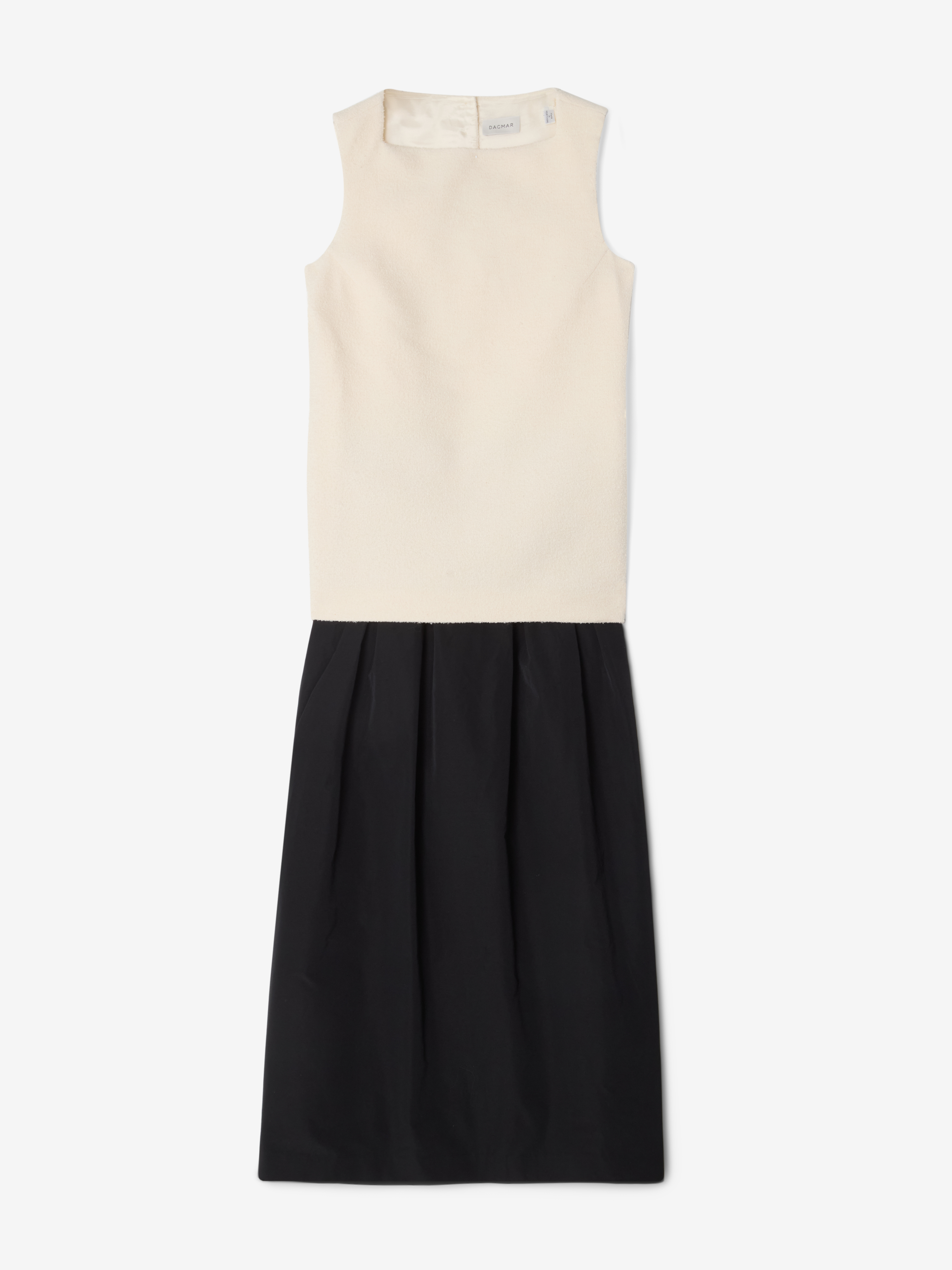 House Of Dagmar Two Tone Dress In Cream White Black
