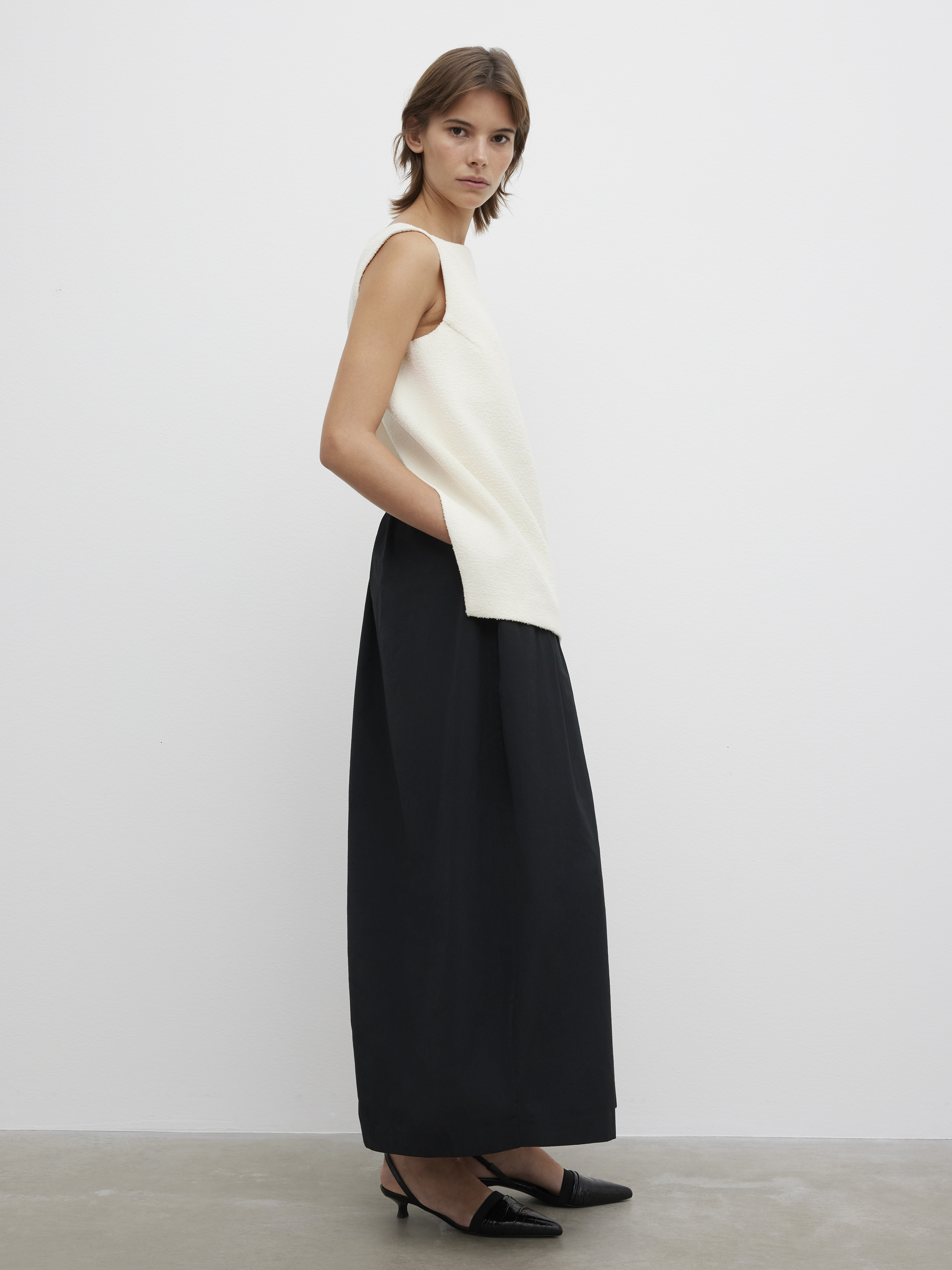 House Of Dagmar Two Tone Dress In Cream White Black