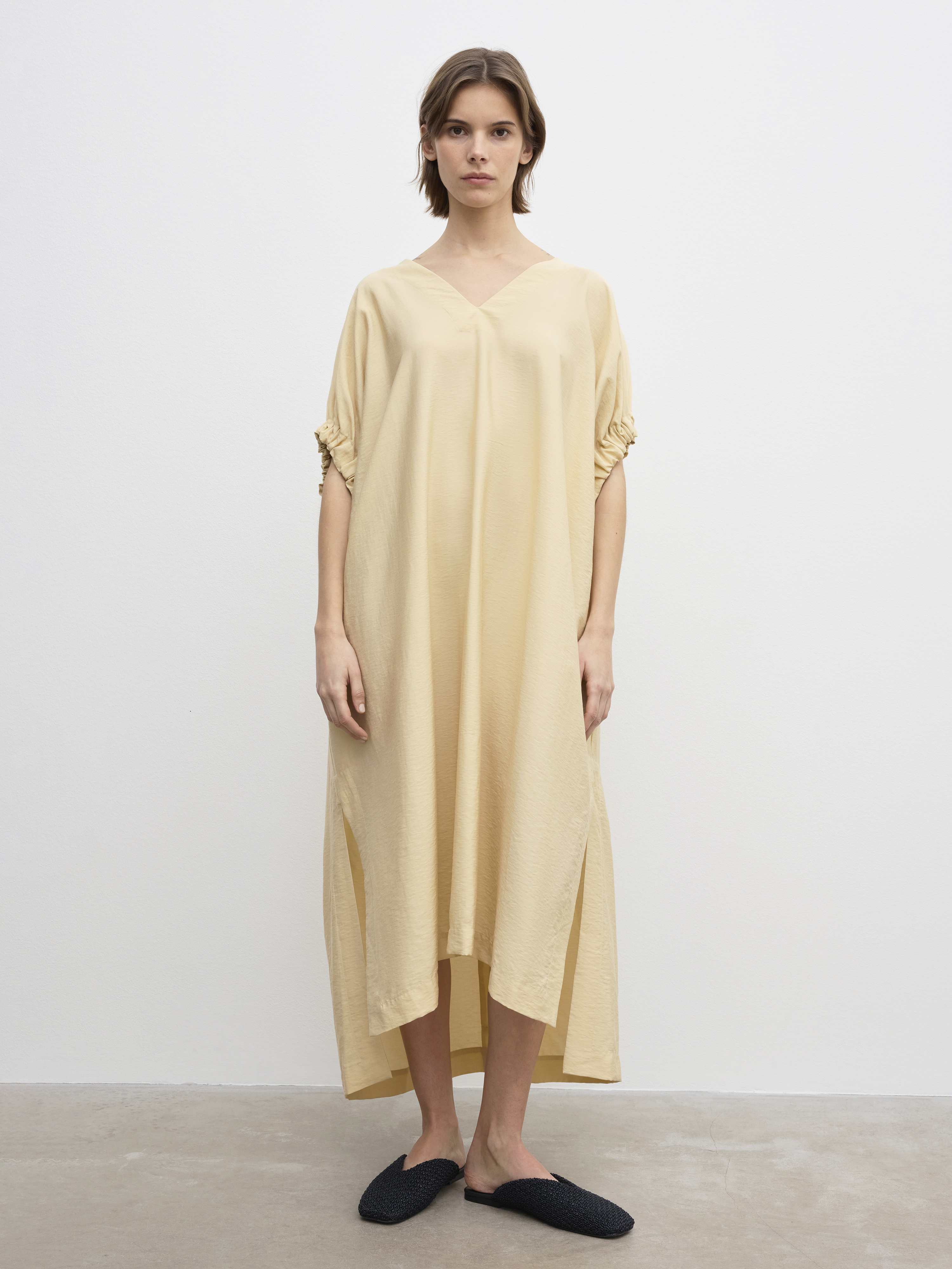 House Of Dagmar Rouched Dress In Desert Sand