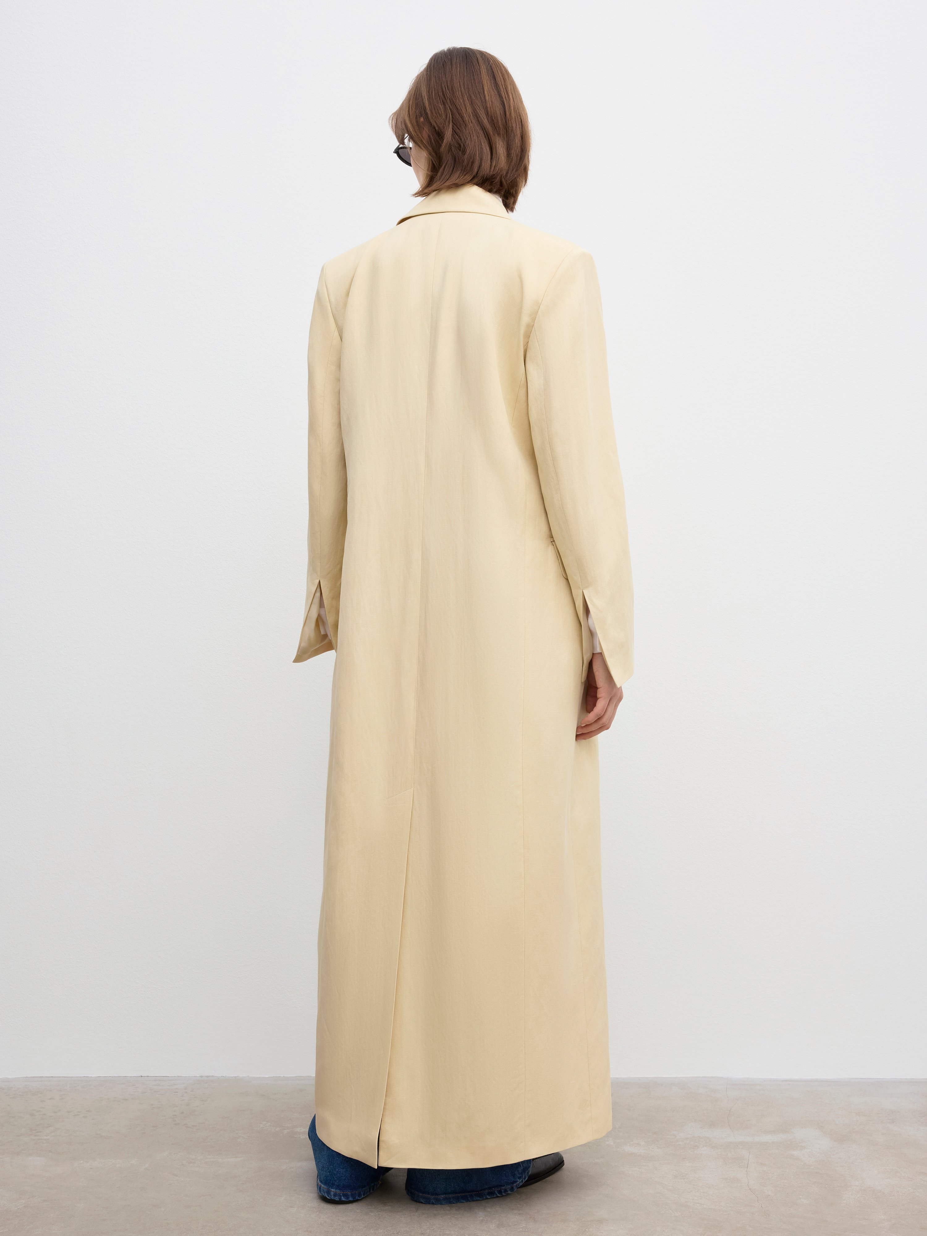 House Of Dagmar Long Db Blazer In Light Sand Beige