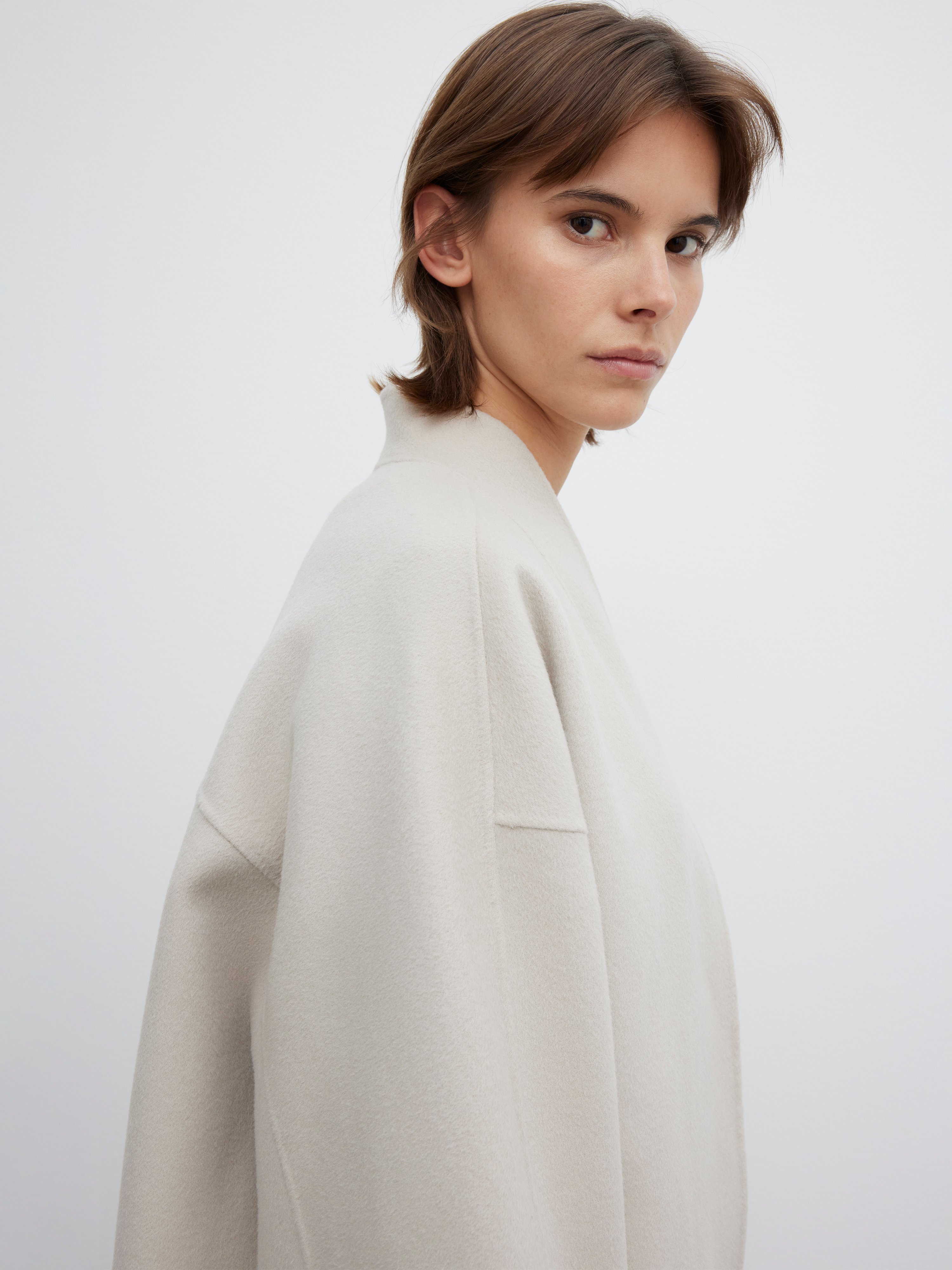 House Of Dagmar Short Doublé Jacket In Chalk Beige