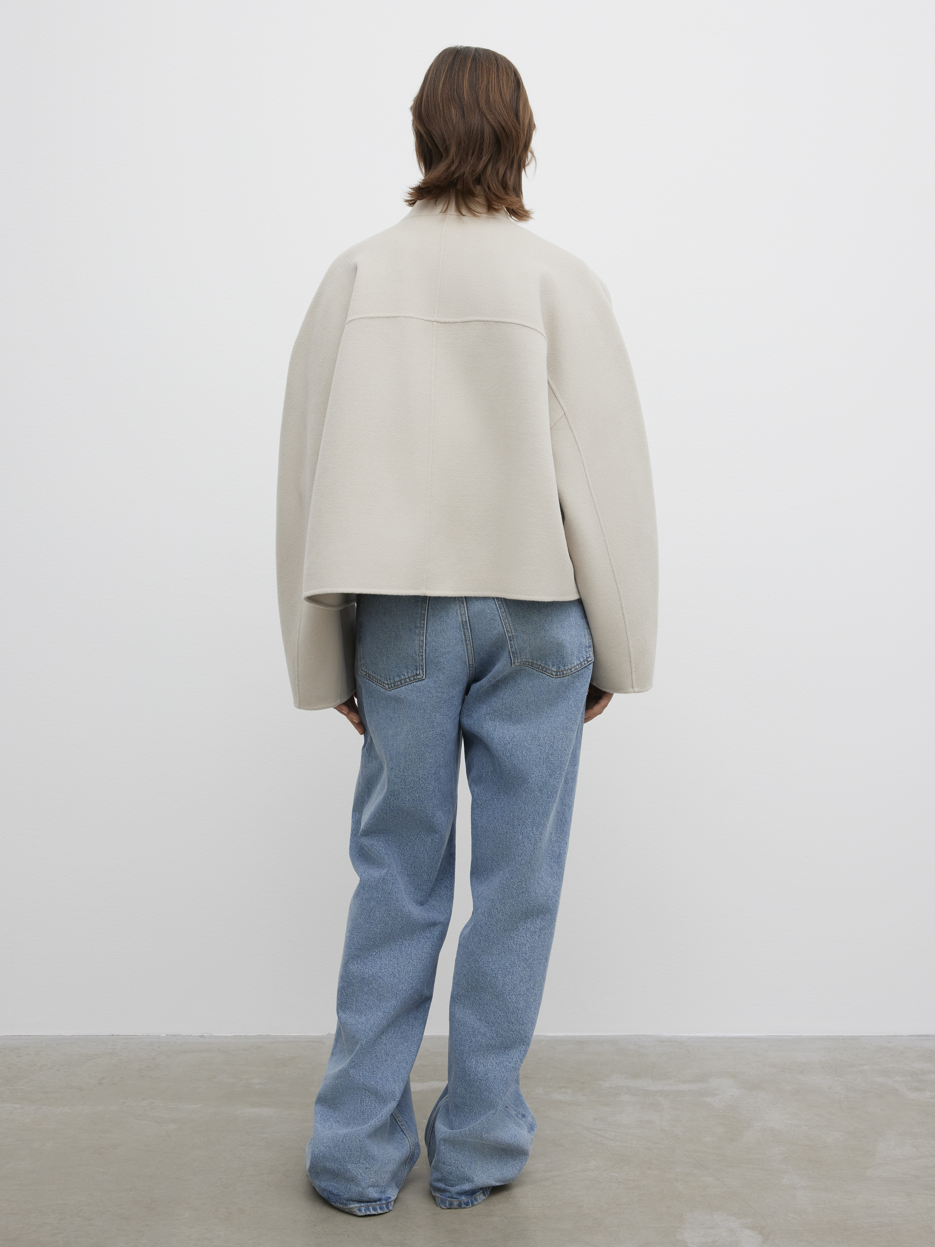 House Of Dagmar Short Doublé Jacket In Chalk Beige