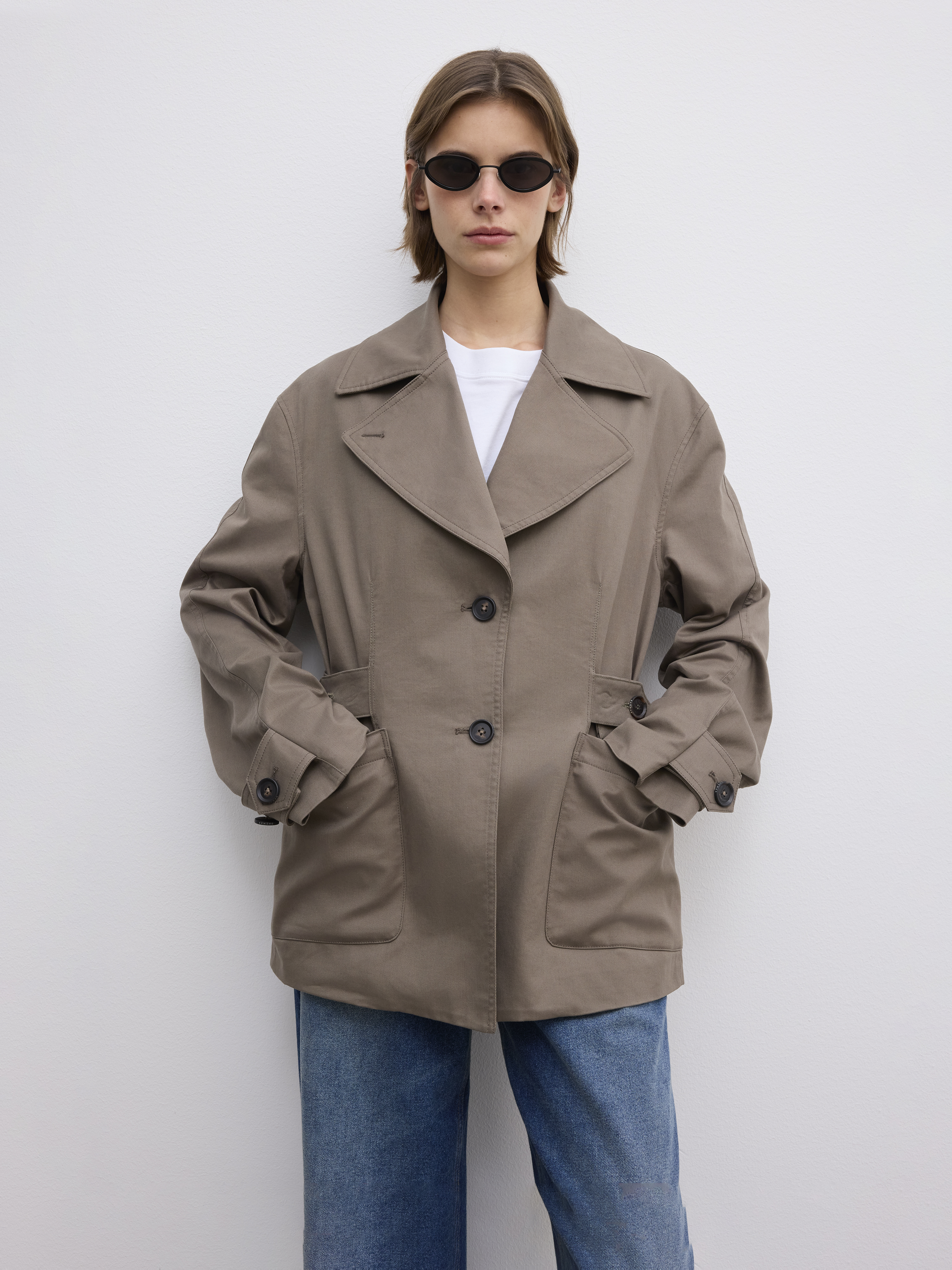 House Of Dagmar Utility Jacket In Khaki Green