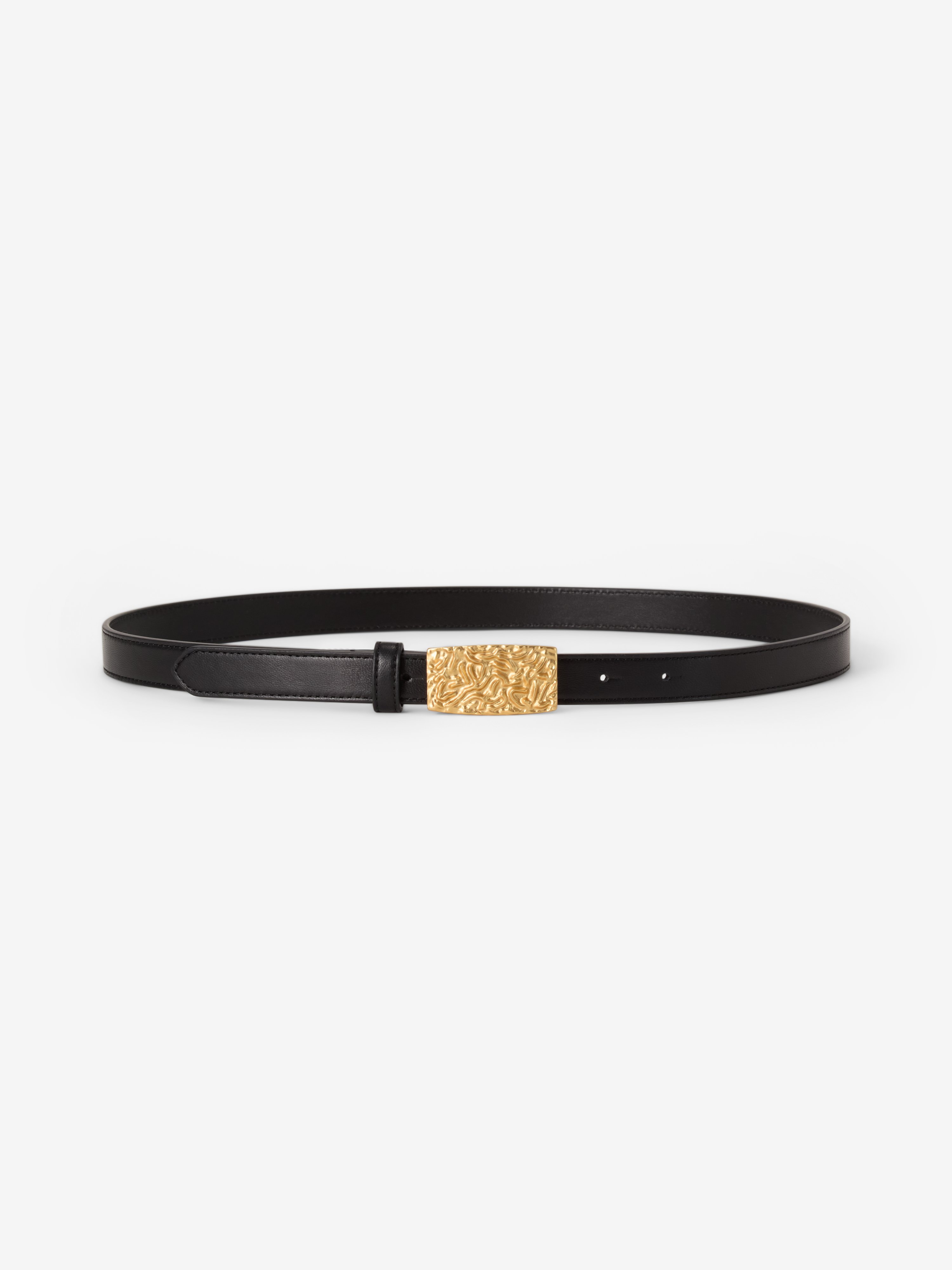 House Of Dagmar Gold Buckle Belt In Black,gold