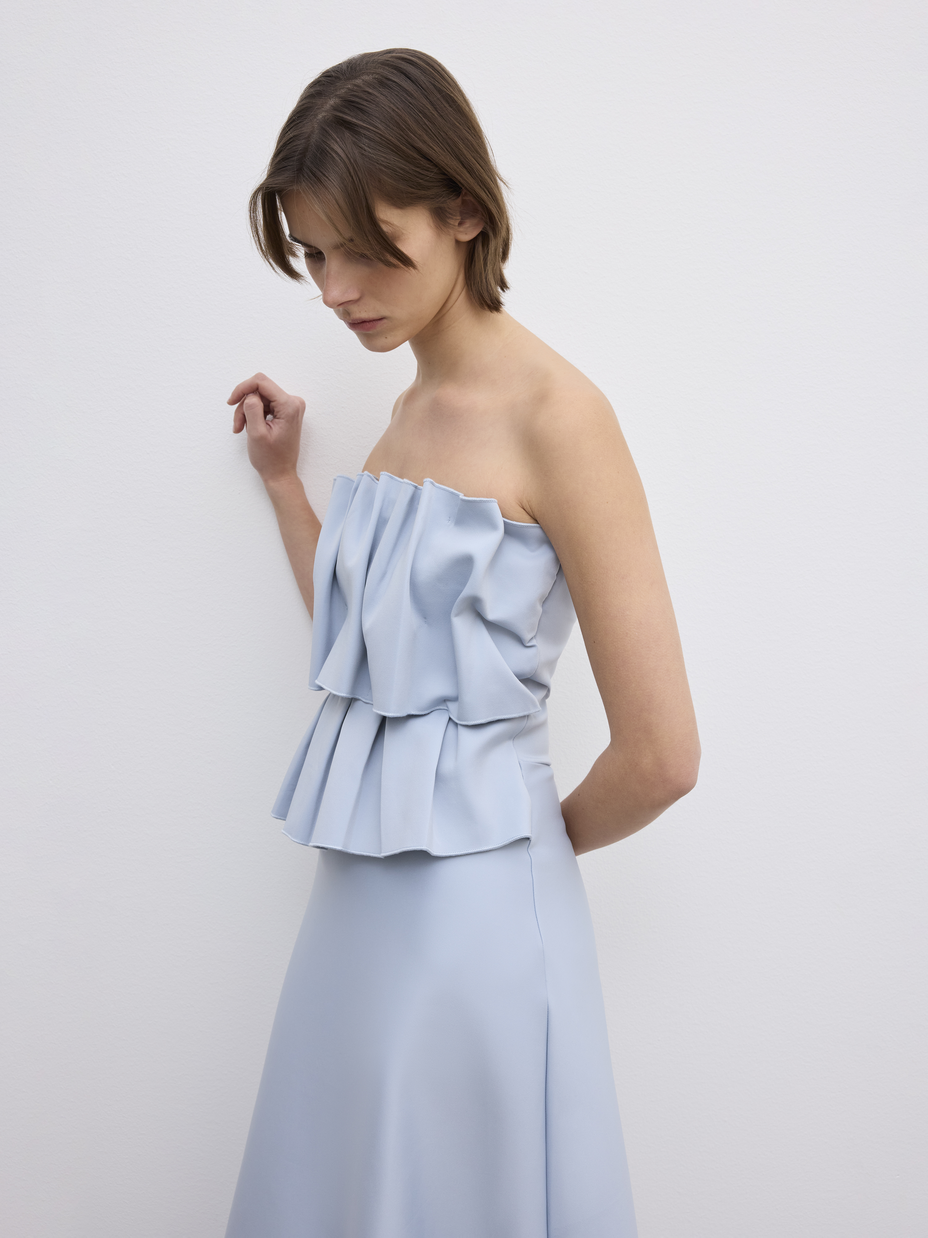 House Of Dagmar Sculpted Tube Dress In Dusty Blue