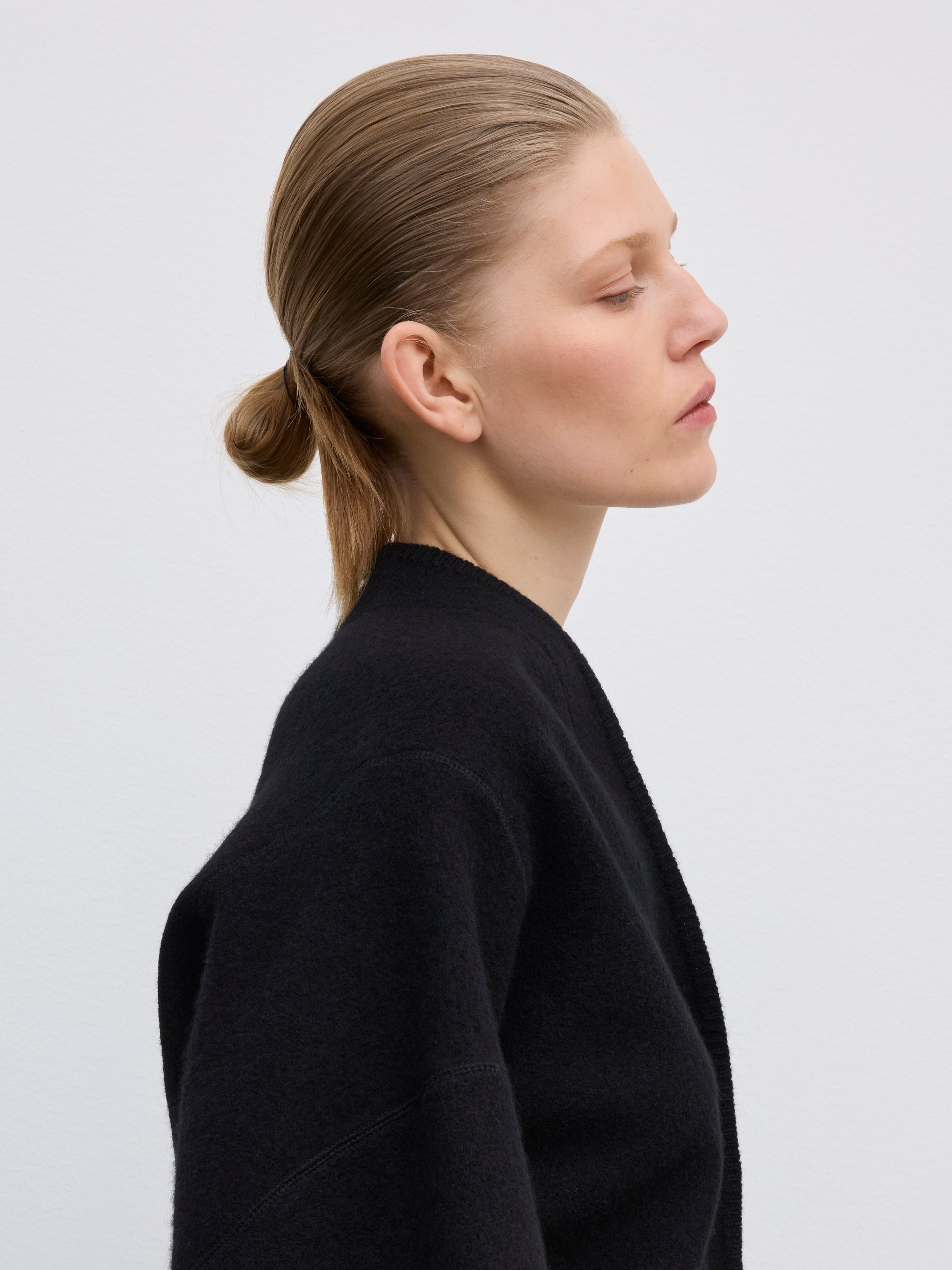 House Of Dagmar Short Wool Bea Cardigan In Black