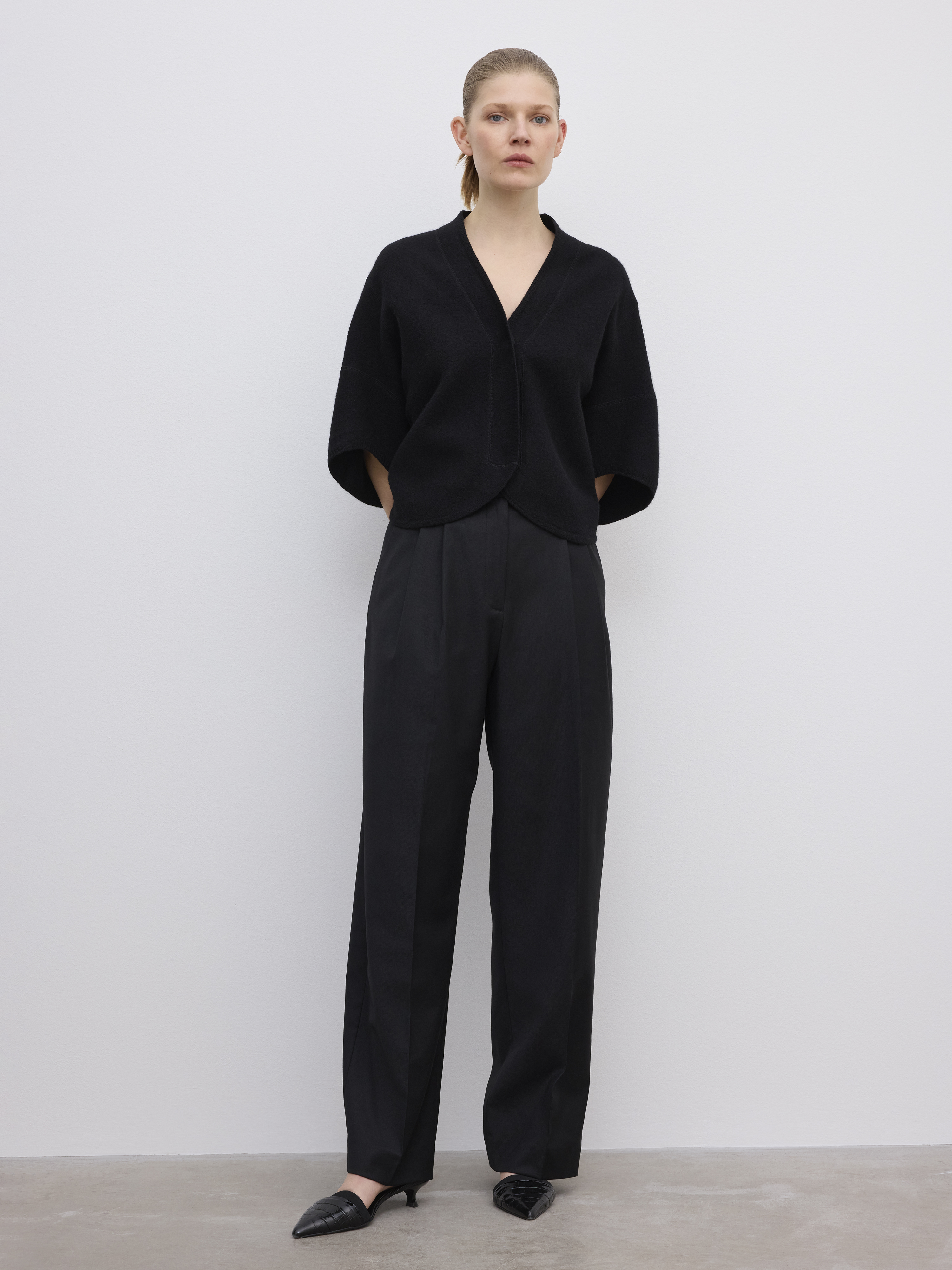 House Of Dagmar Short Wool Bea Cardigan In Black