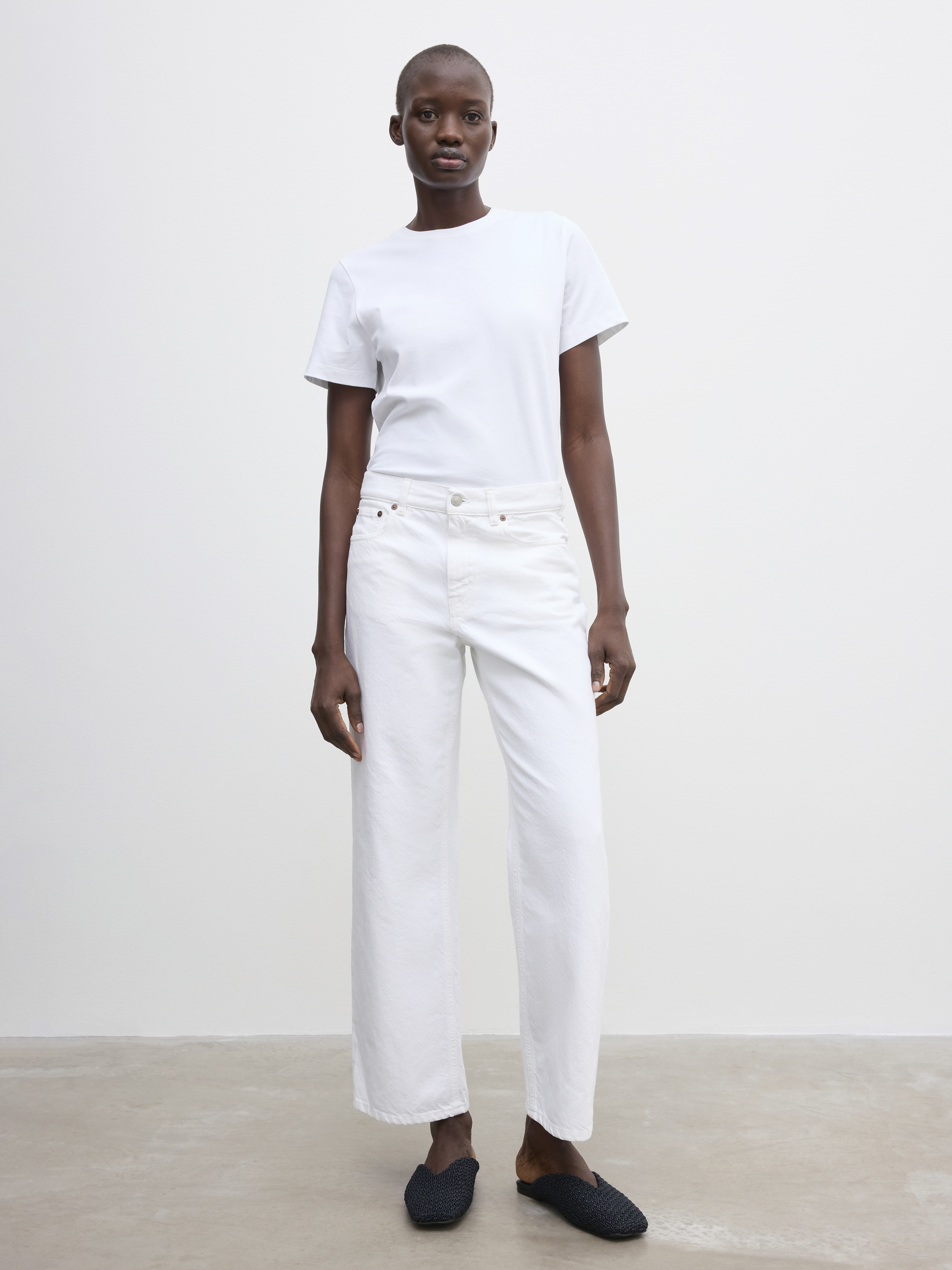 House Of Dagmar Cropped Denim In White
