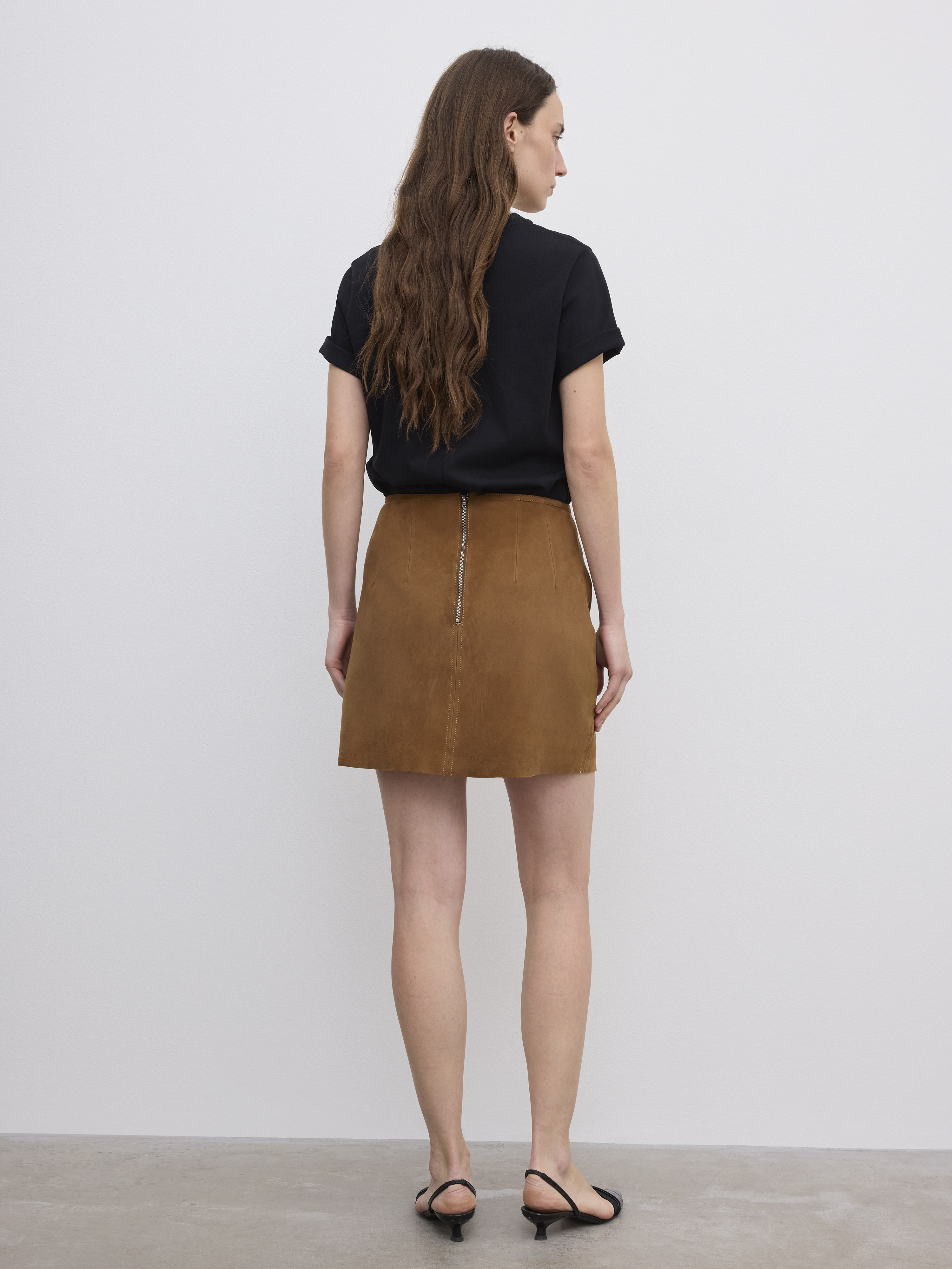 House Of Dagmar Suede Mini Skirt In Brown