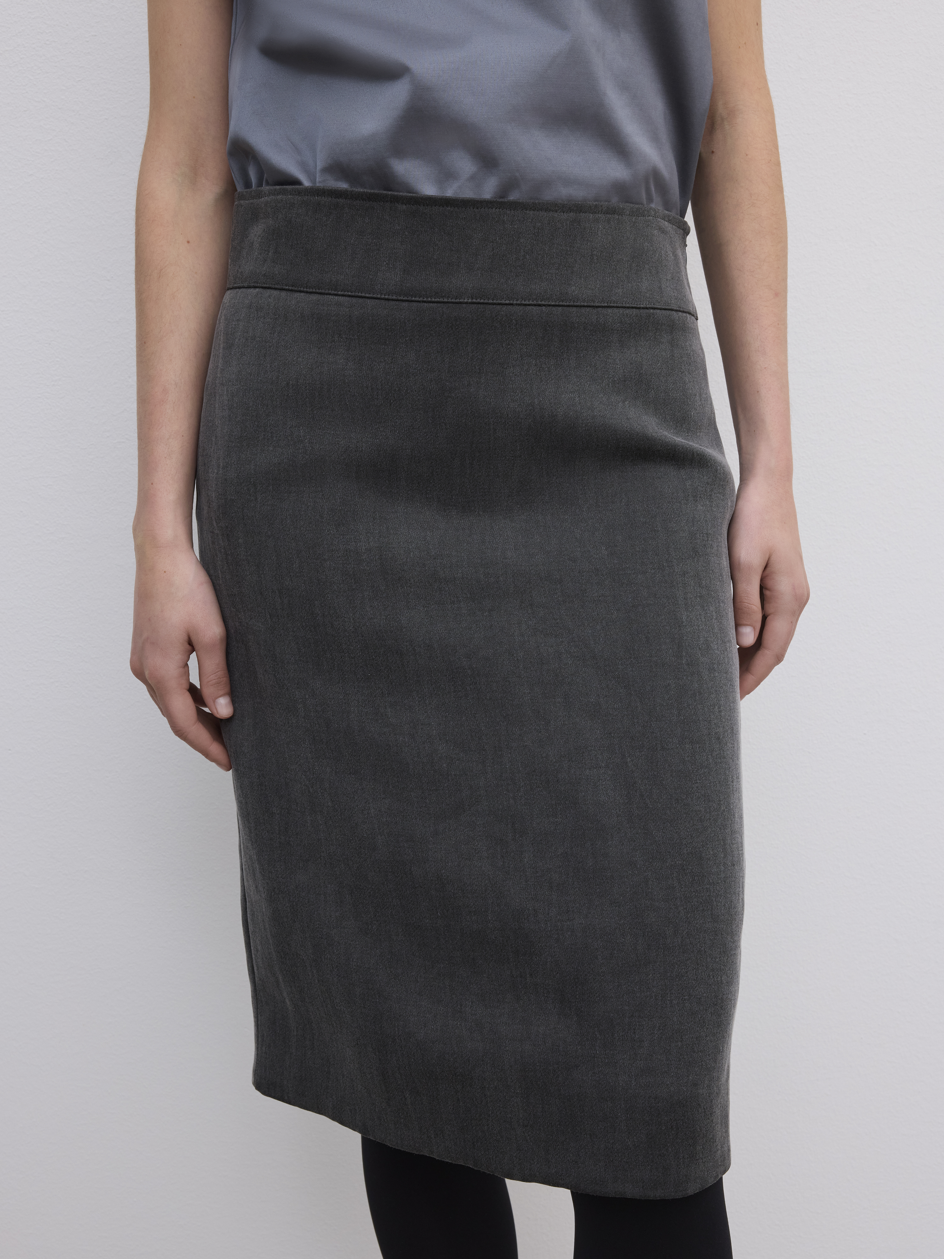 House Of Dagmar Pencil Midi Skirt In Gray