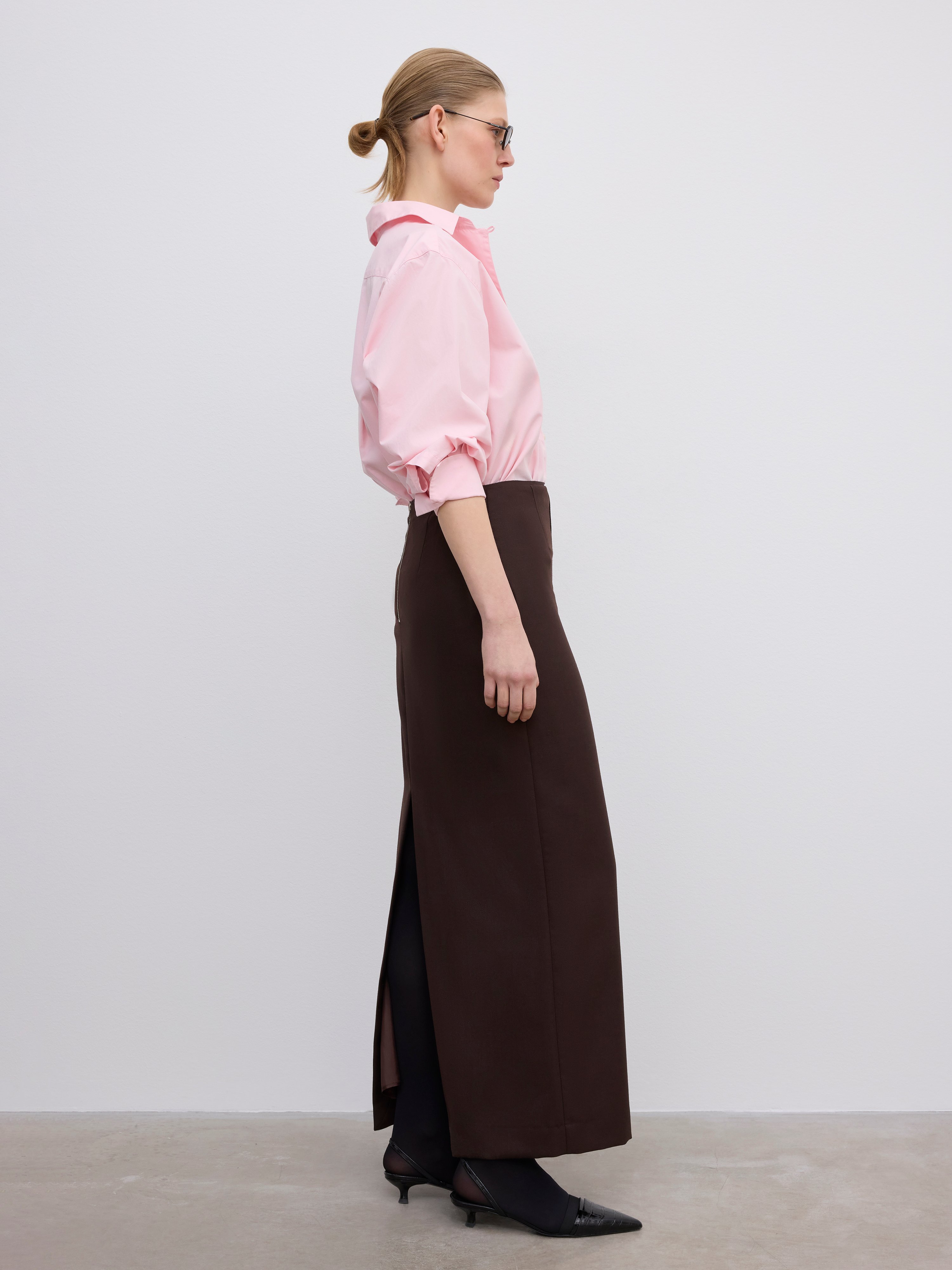House Of Dagmar Pencil Maxi Skirt In Brown