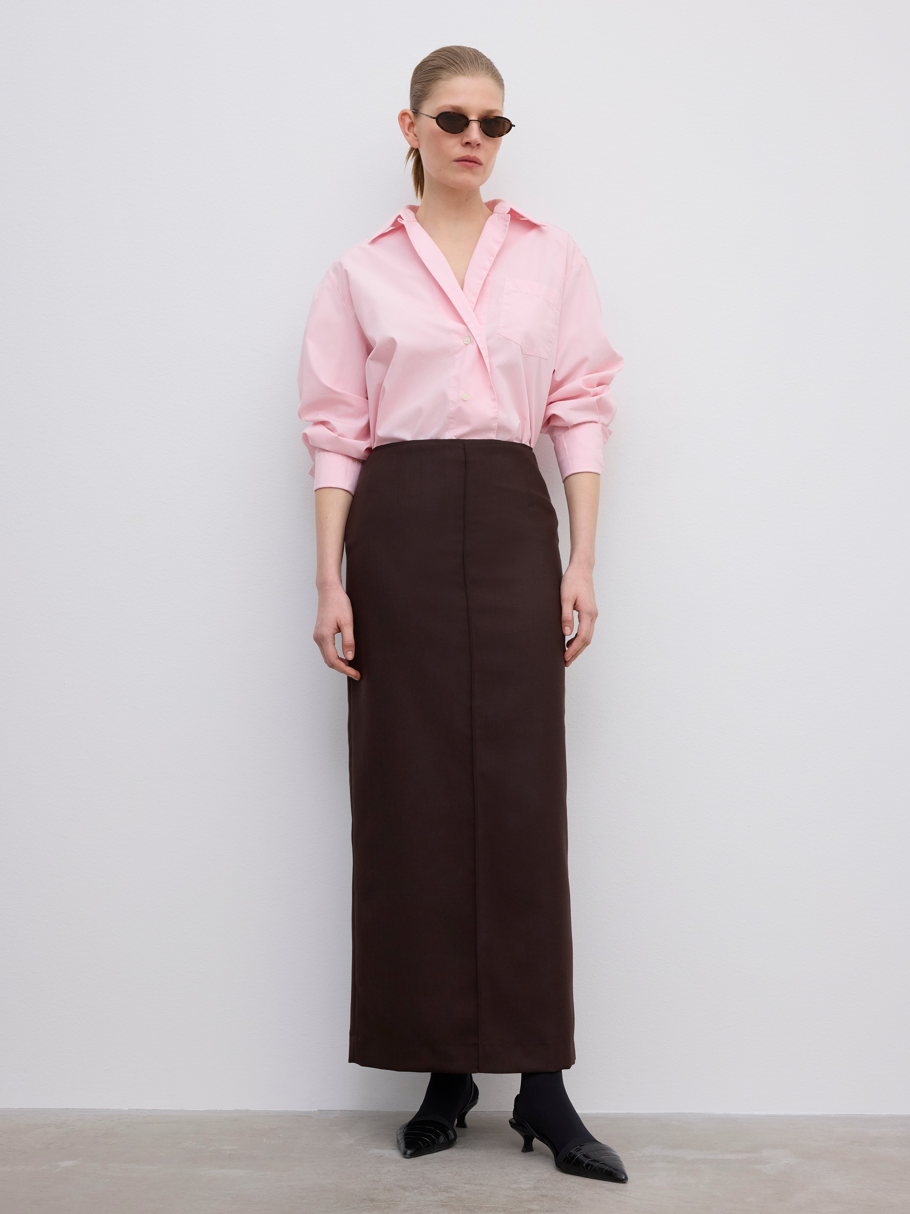 House Of Dagmar Pencil Maxi Skirt In Brown