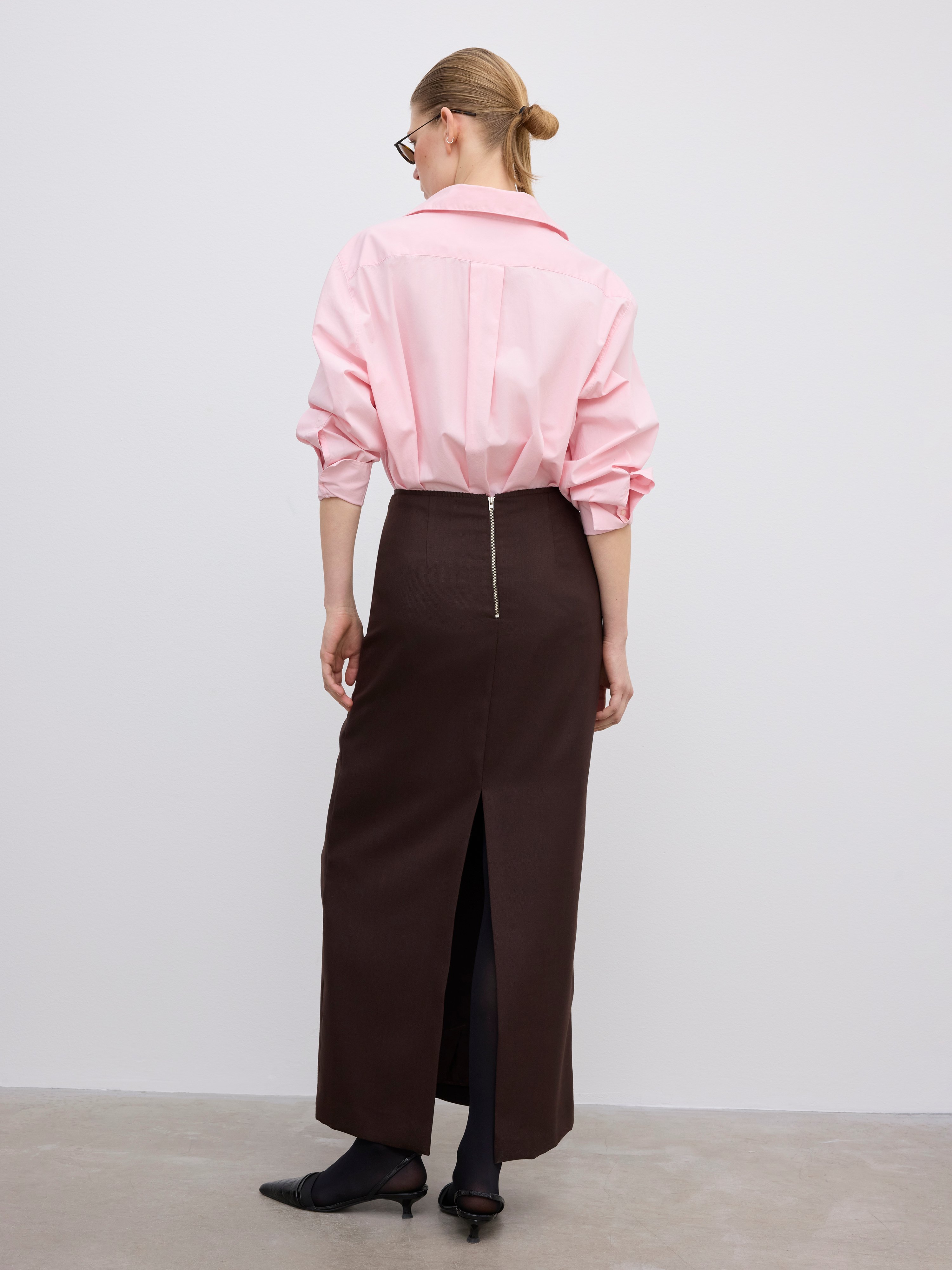 House Of Dagmar Pencil Maxi Skirt In Brown