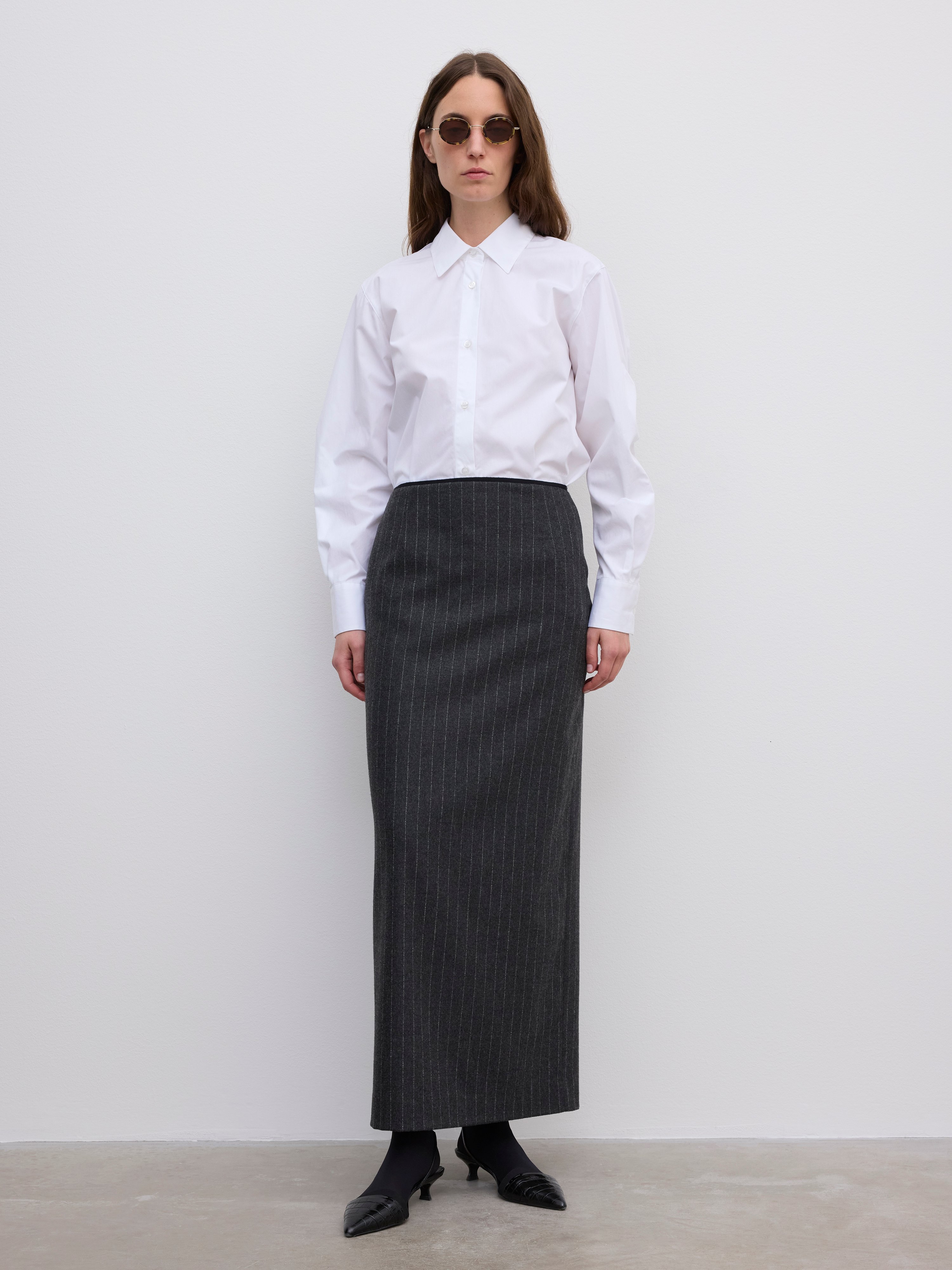 House Of Dagmar Pencil Maxi Skirt In Gray