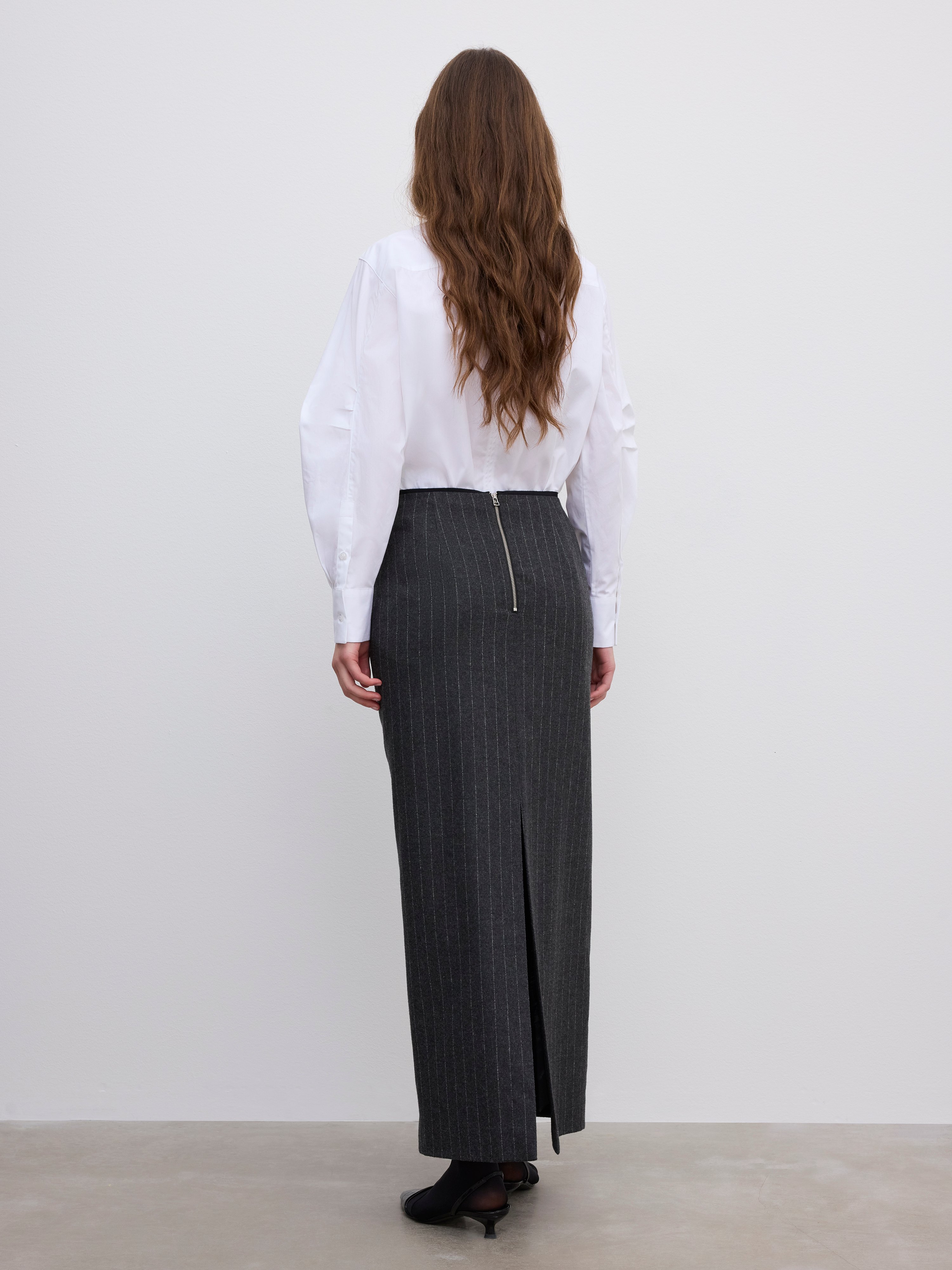 House Of Dagmar Pencil Maxi Skirt In Gray