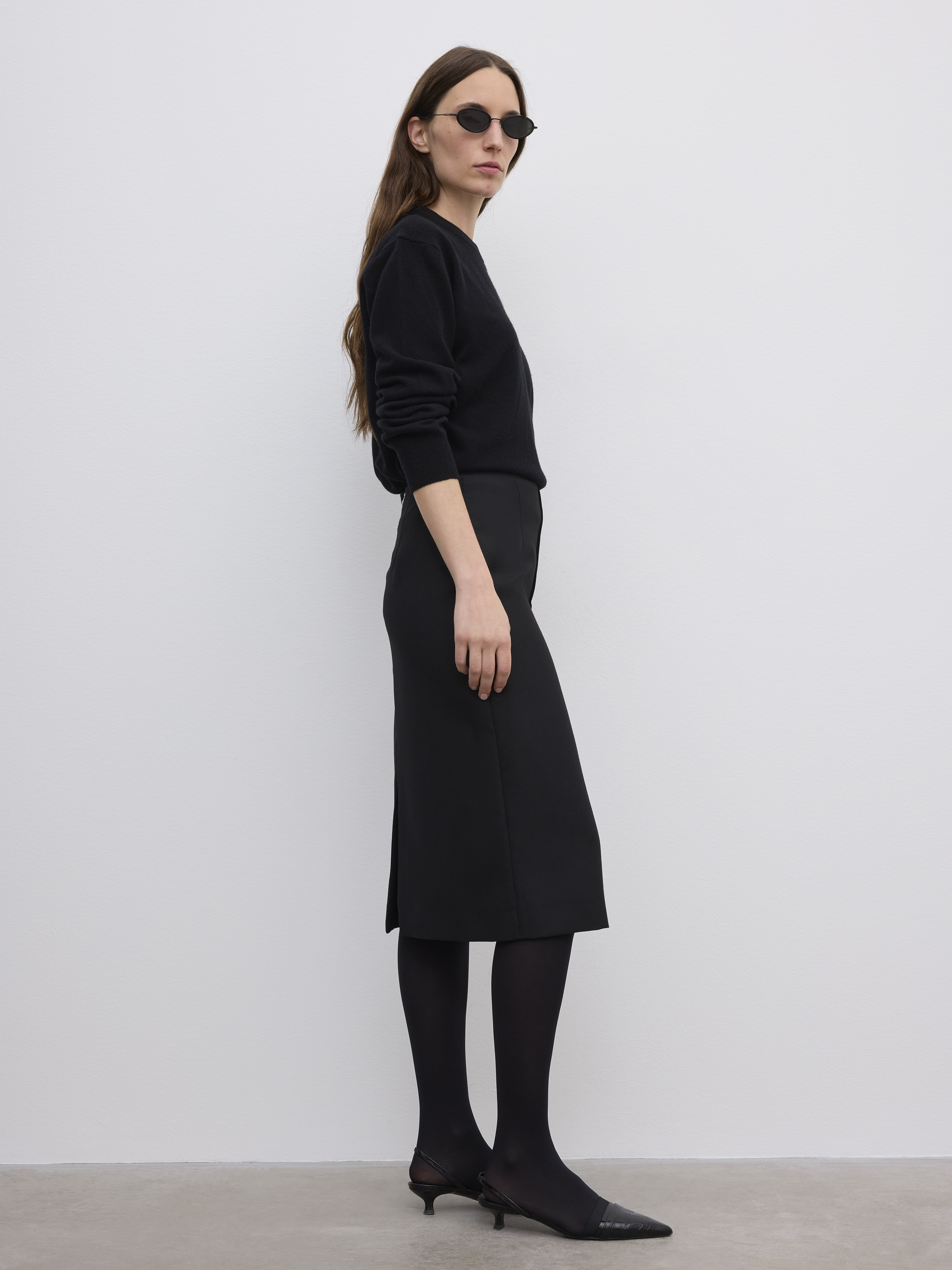 House Of Dagmar Pencil Midi Skirt In Black