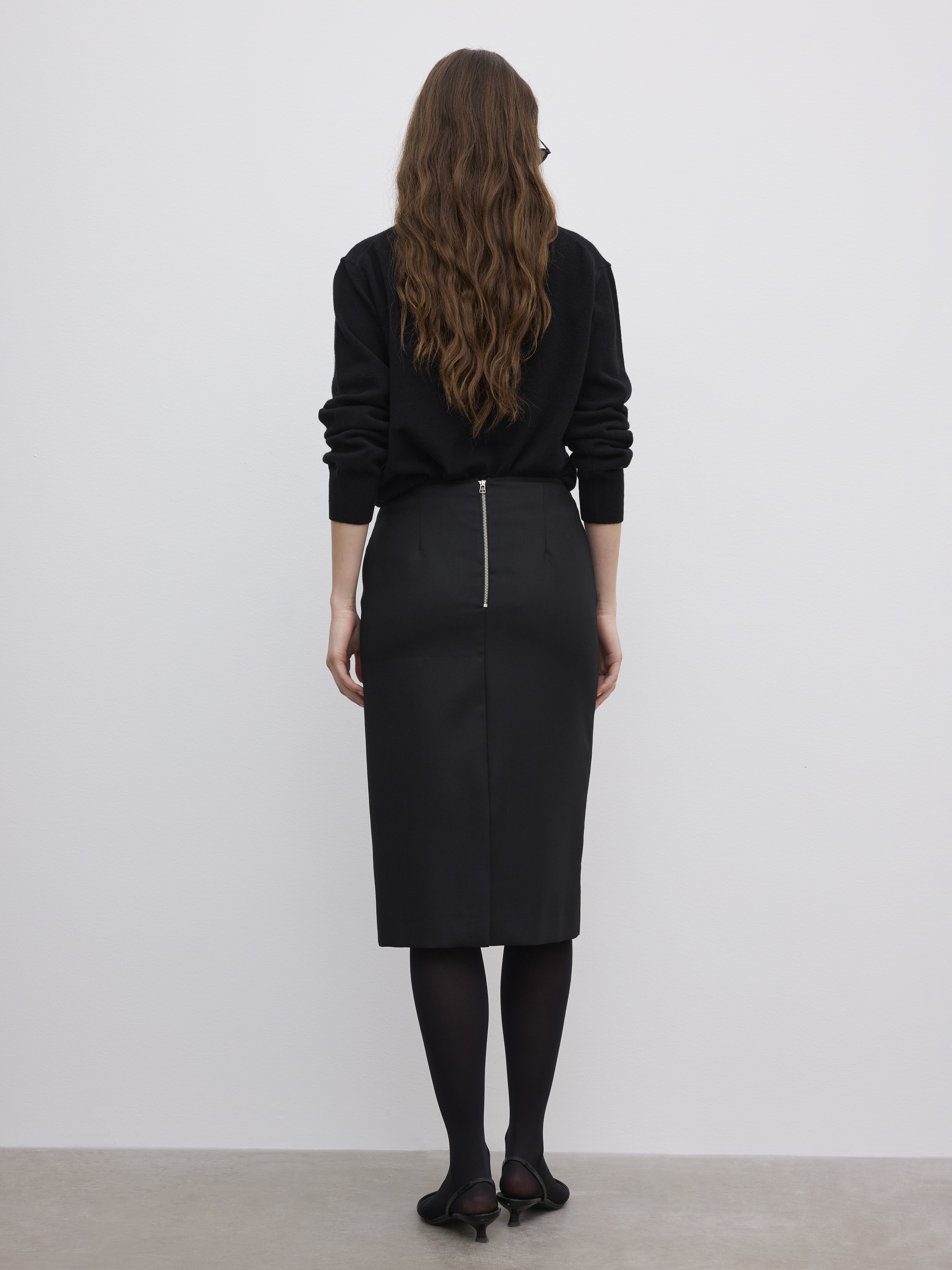 House Of Dagmar Pencil Midi Skirt In Black