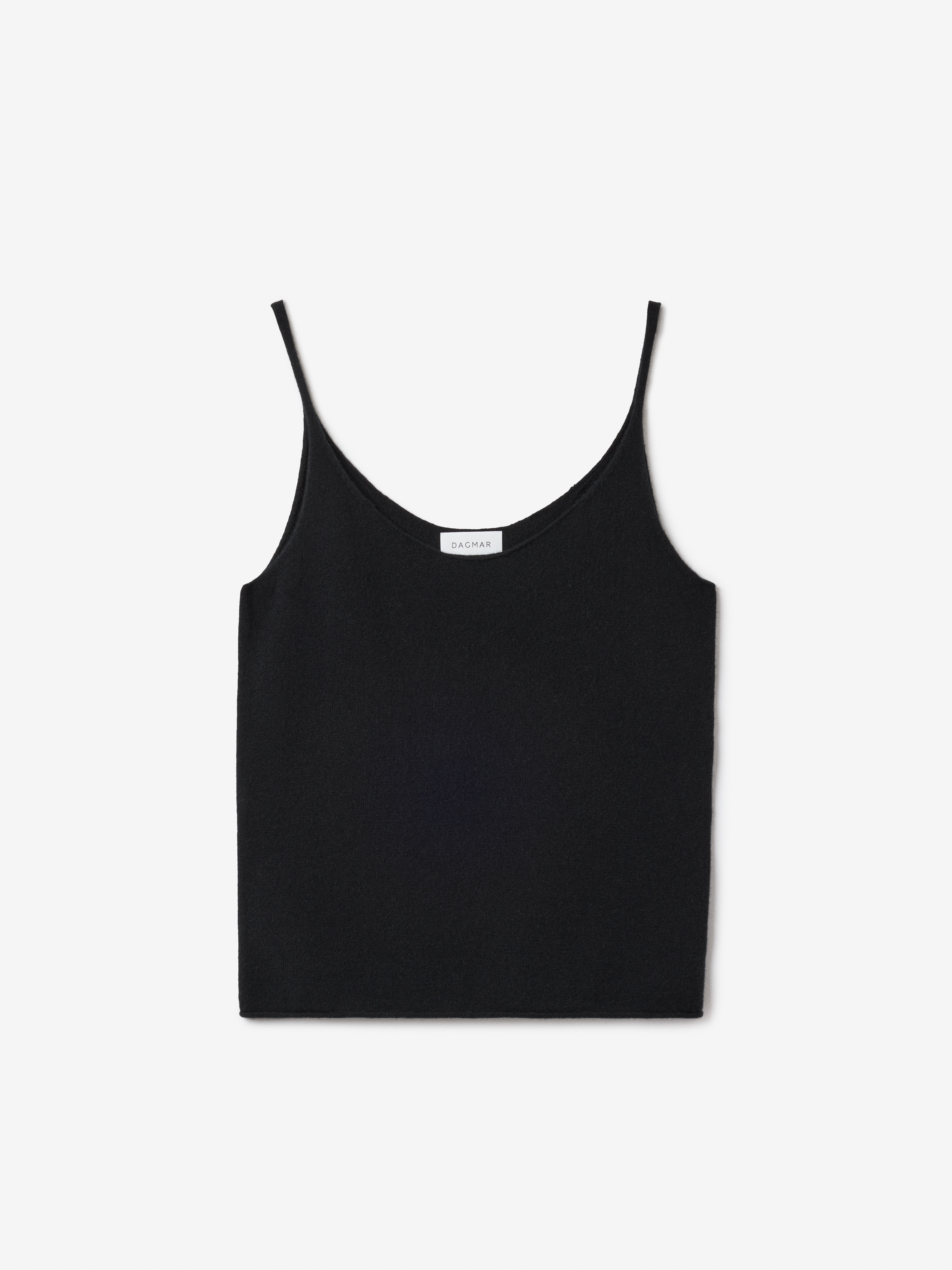 House Of Dagmar Knitted Strap Top In Black