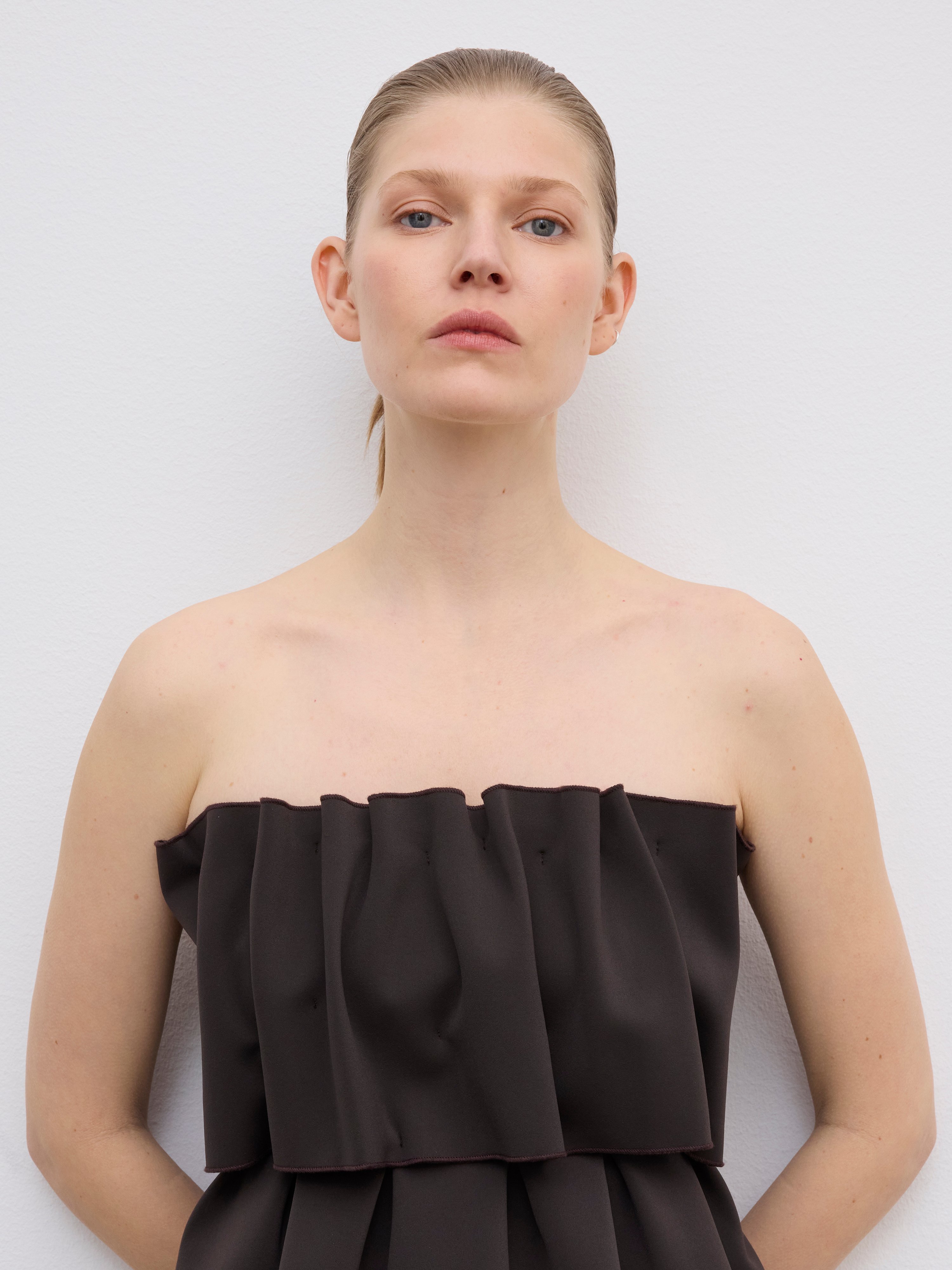 House Of Dagmar Sculpted Tube Top In Brown
