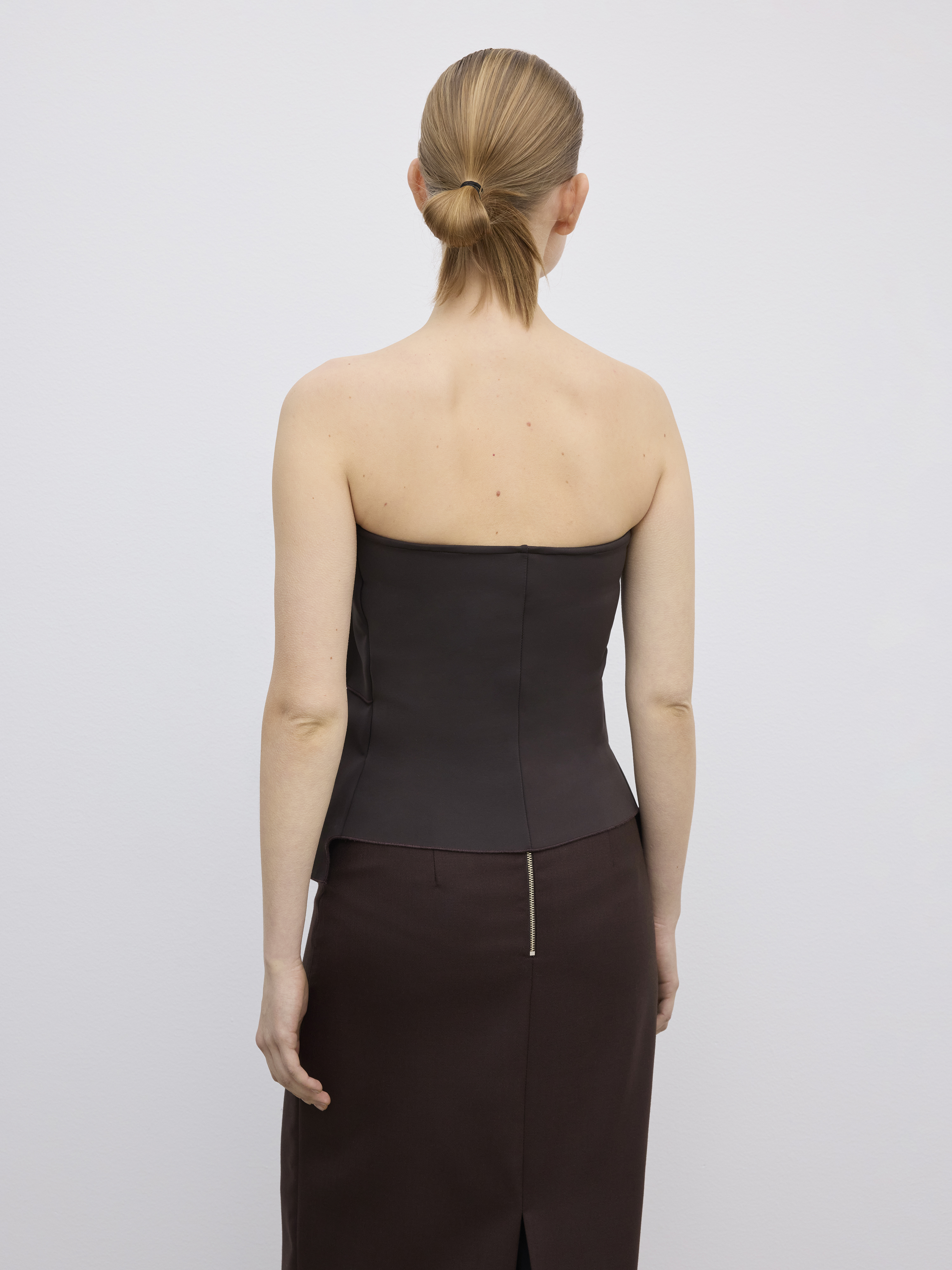 House Of Dagmar Sculpted Tube Top In Brown