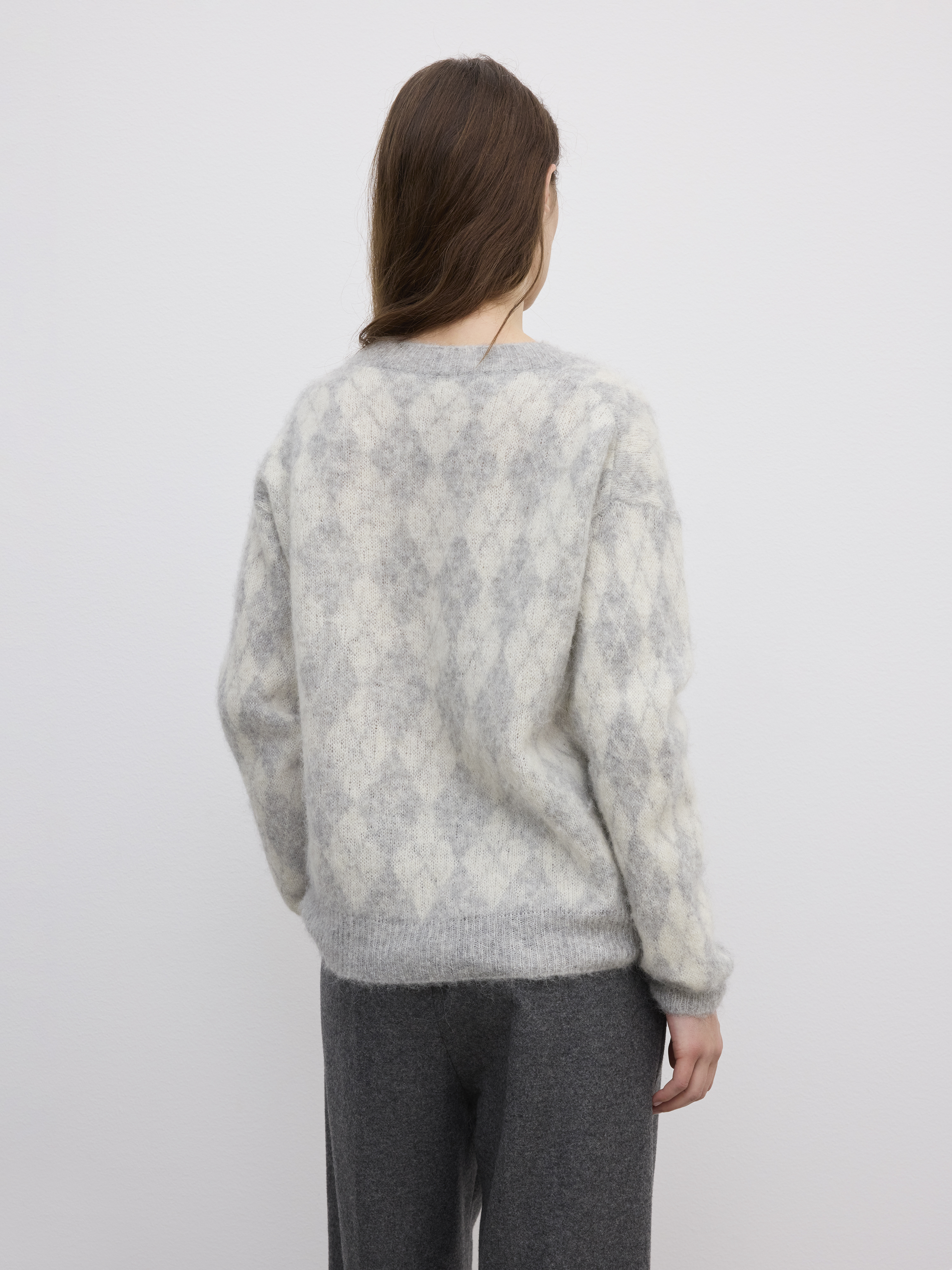 House Of Dagmar Brushed Argyle Alpaca Knit