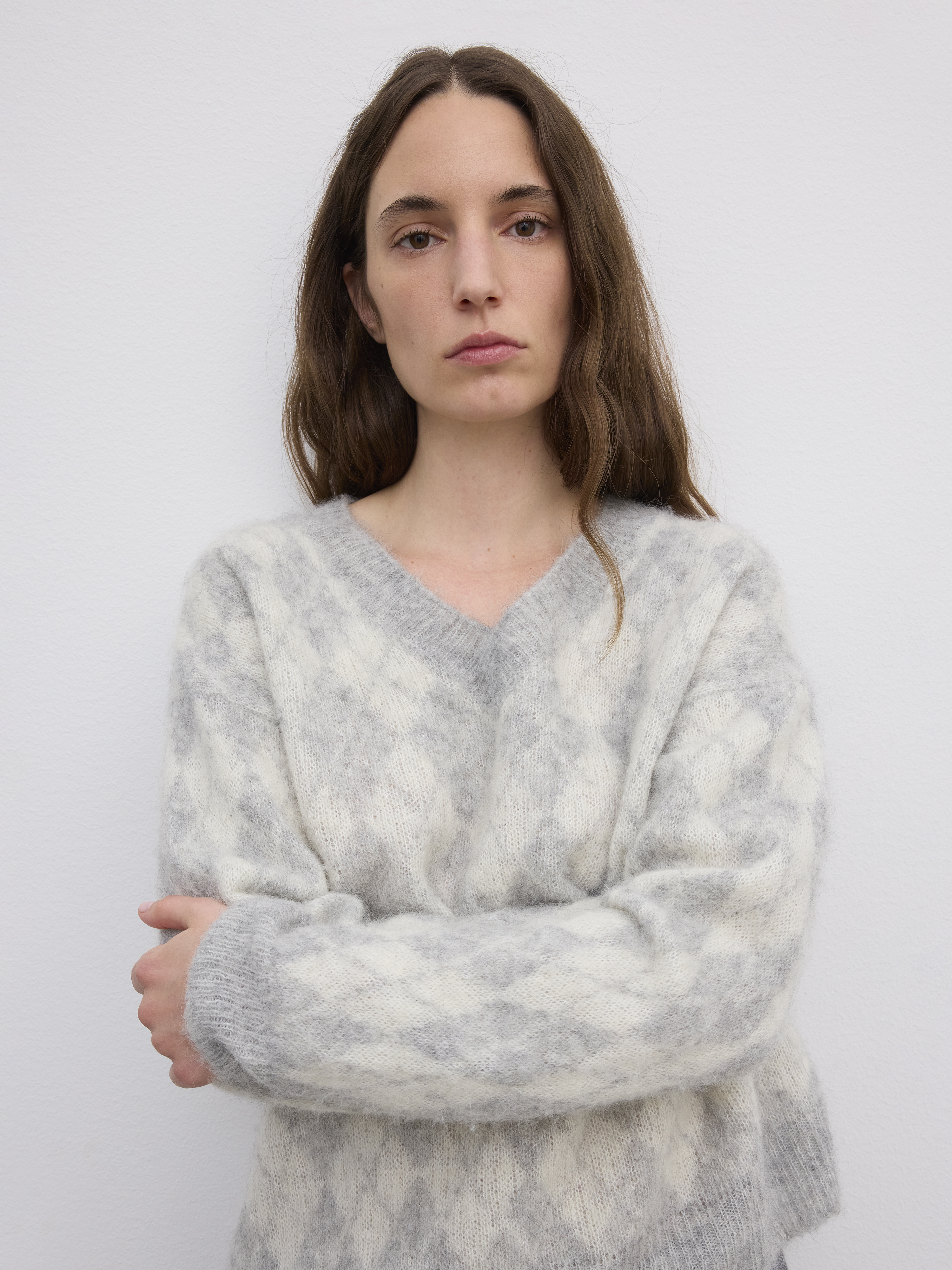 House Of Dagmar Brushed Argyle Alpaca Knit
