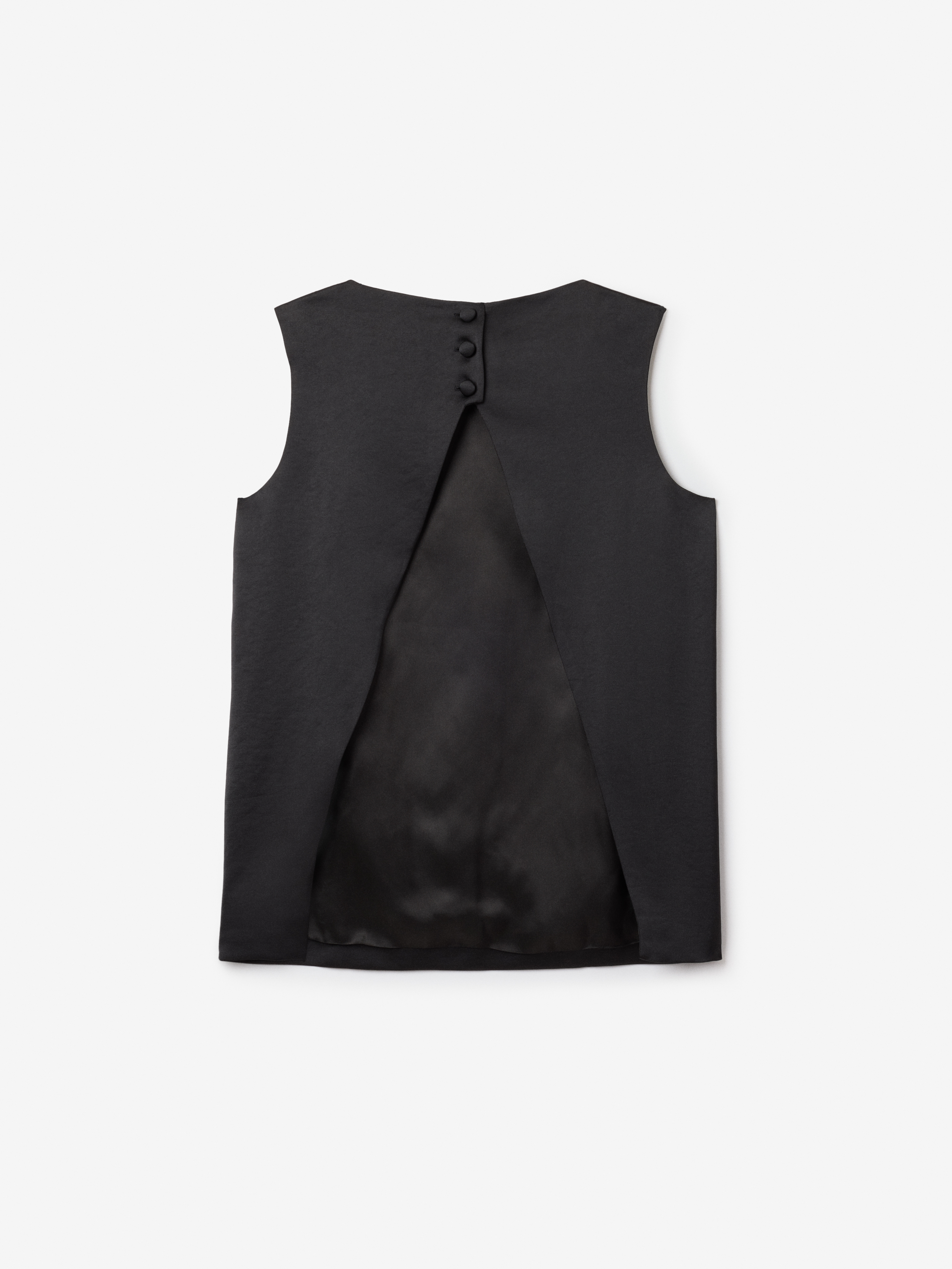 House Of Dagmar Open Back Satin Top In Black