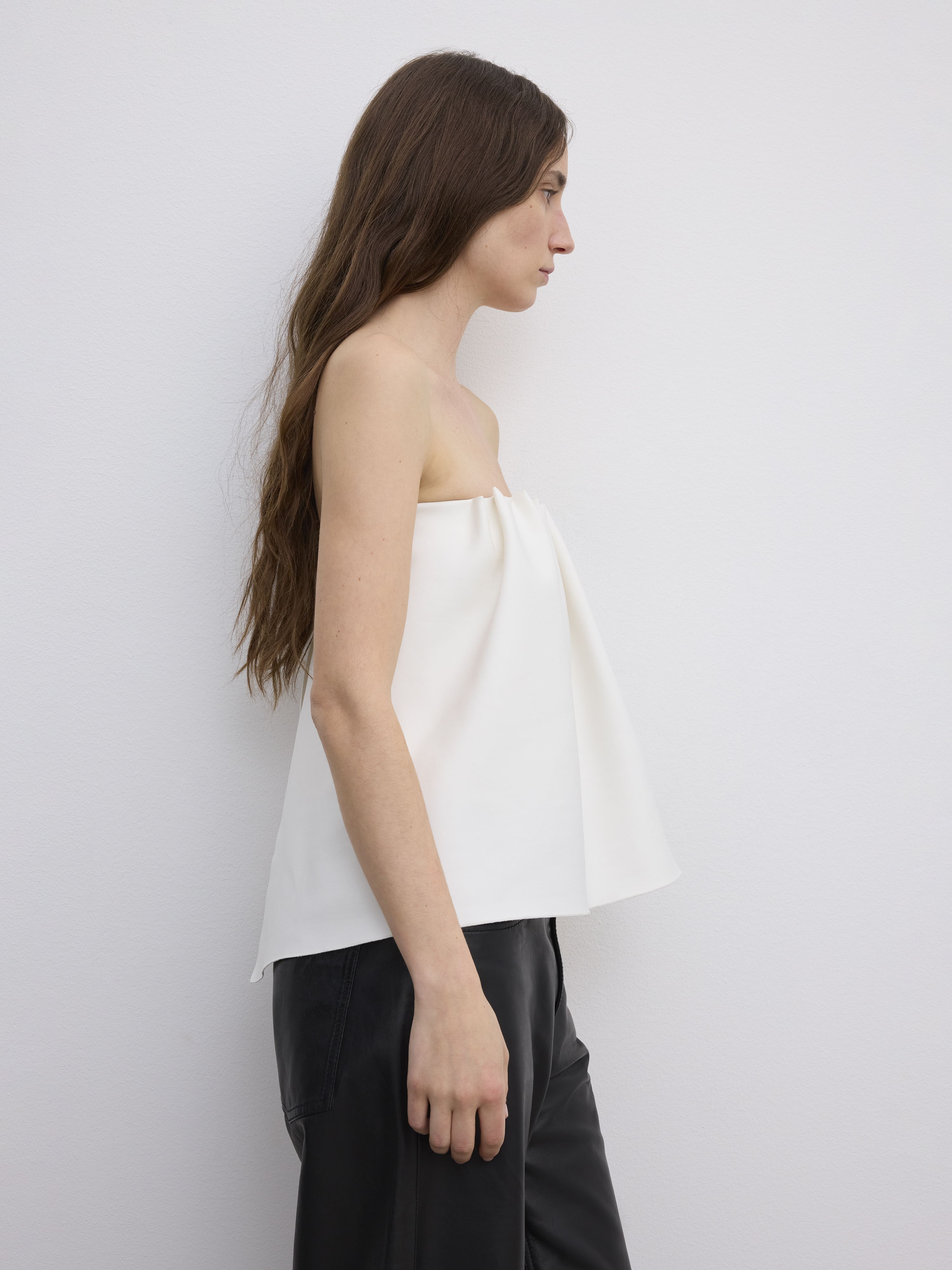 House Of Dagmar Rouched Tube Top In White