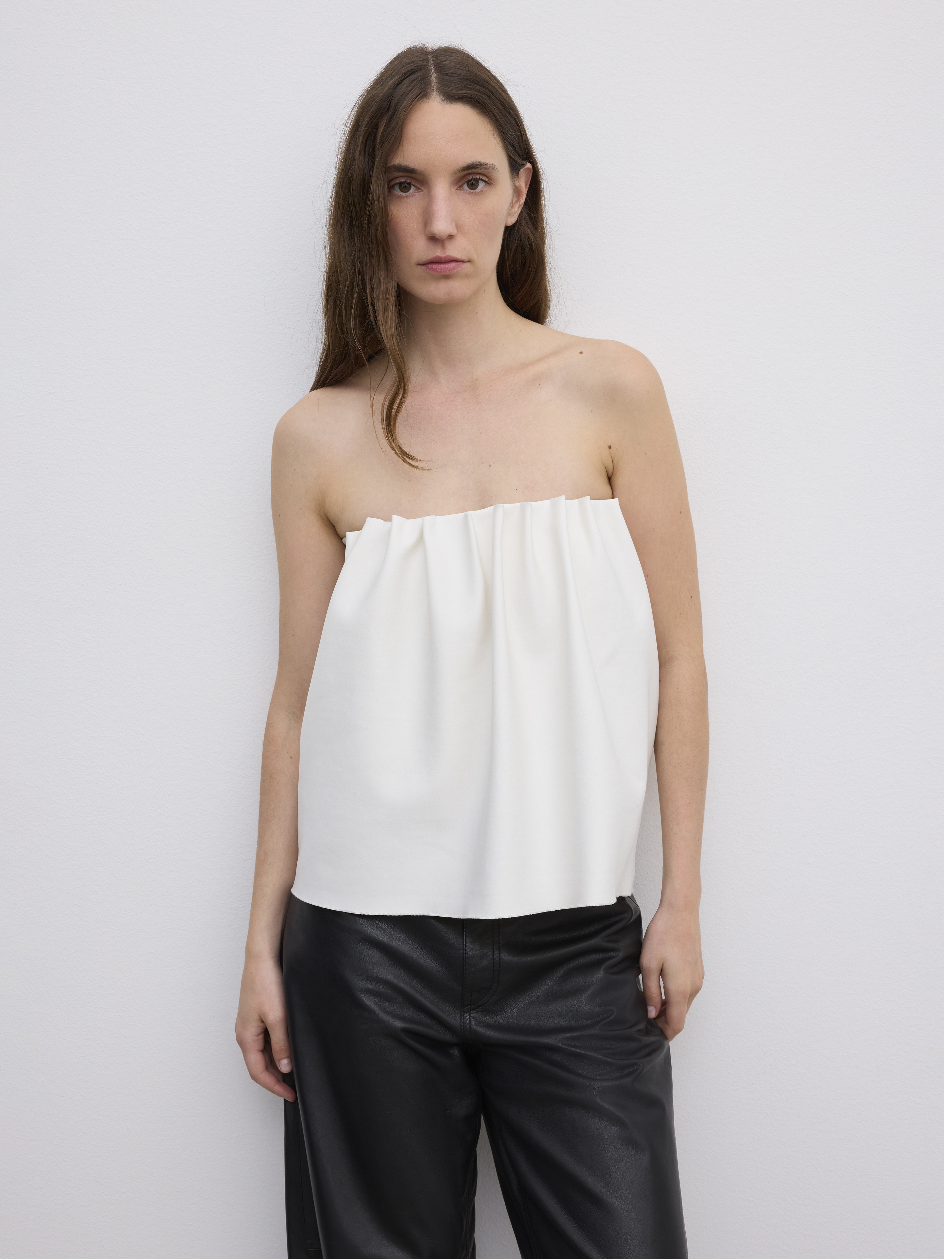 House Of Dagmar Rouched Tube Top In White
