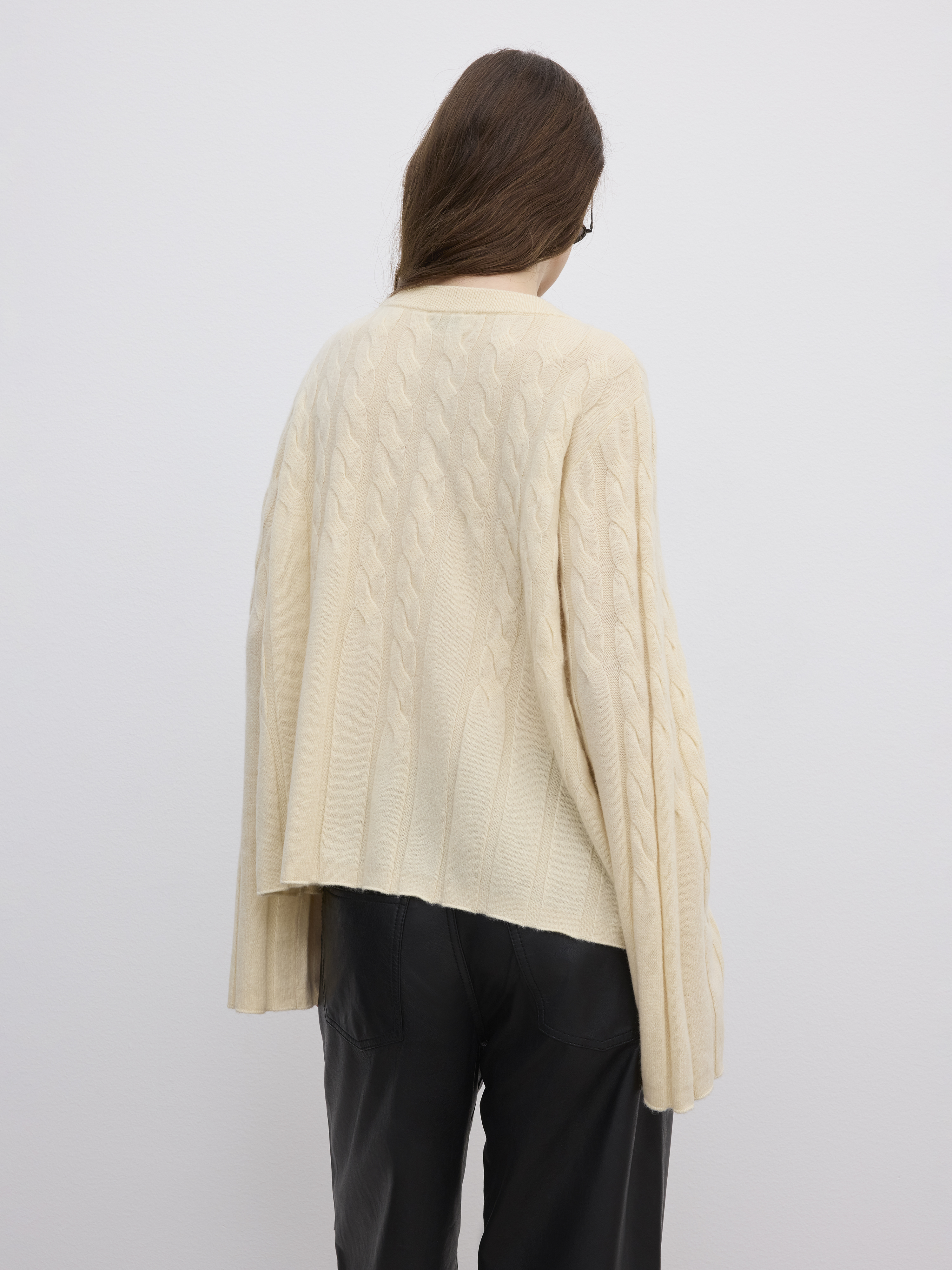 House Of Dagmar Faded Cable Knit In Yellow