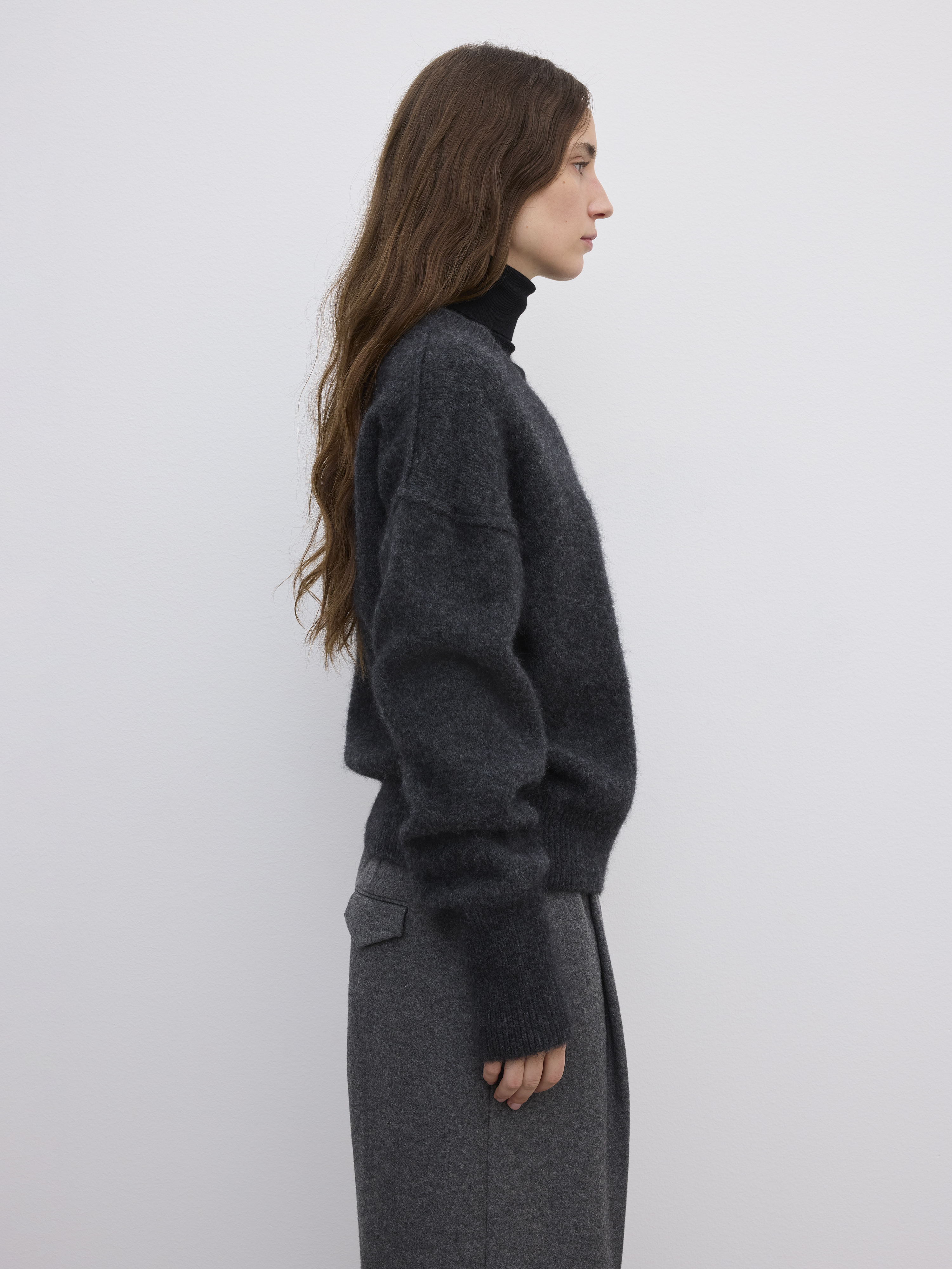 House Of Dagmar V-neck Alpaca Knit In Gray