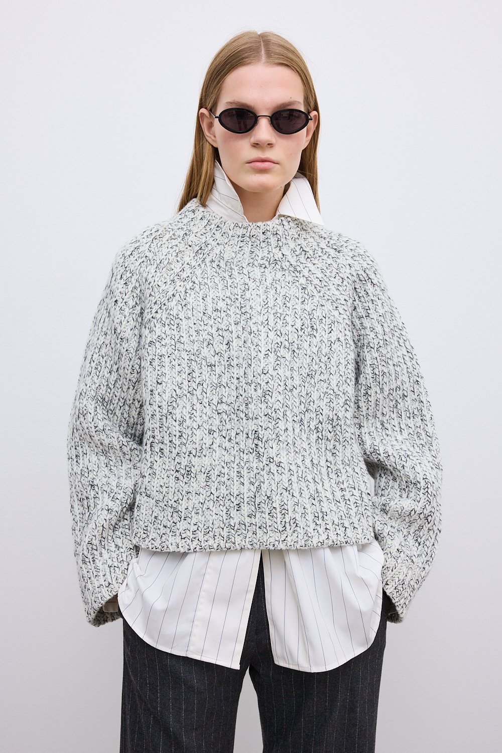 House Of Dagmar Salt & Pepper Knit In Multi