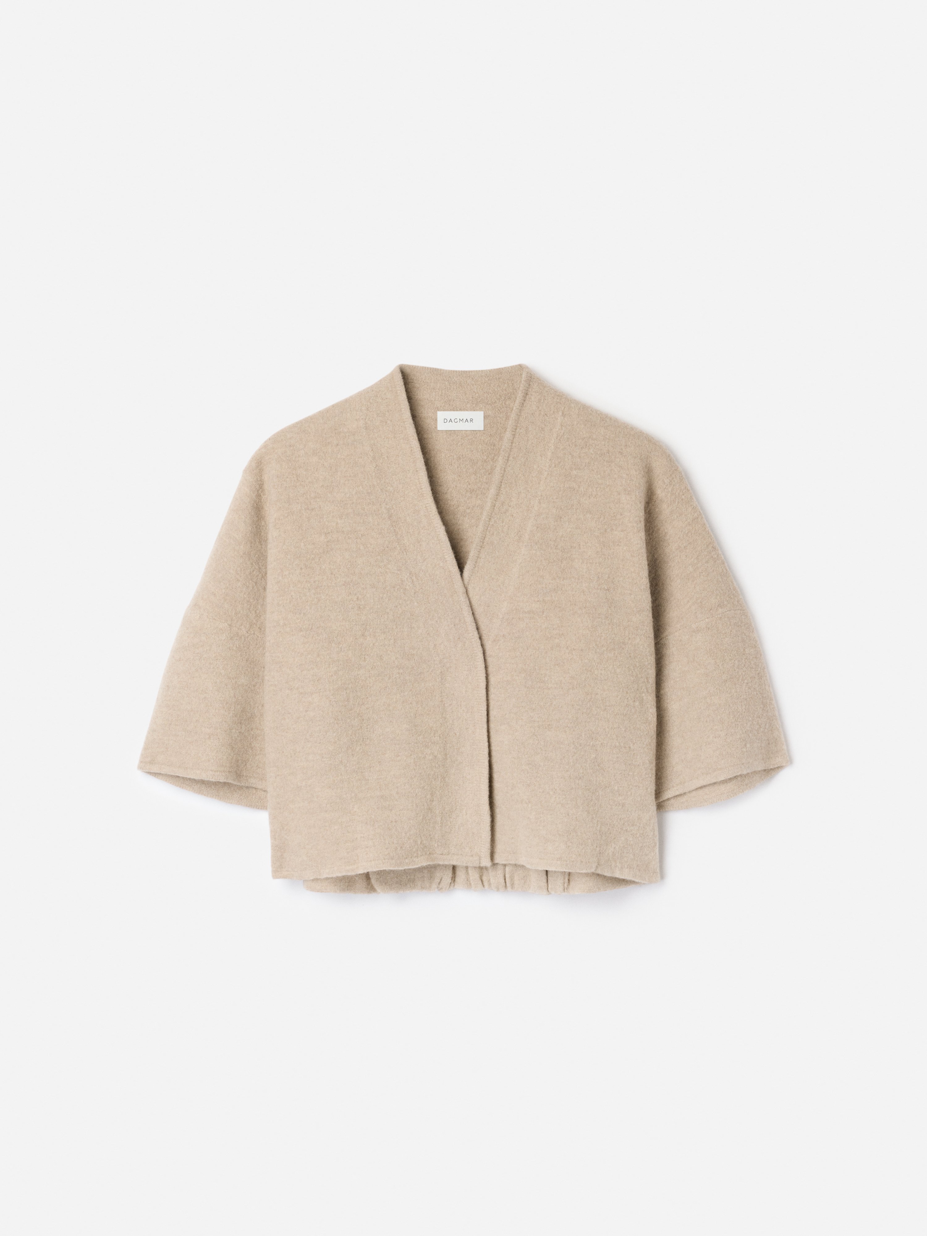 House Of Dagmar Short Wool Cardigan In Neutral