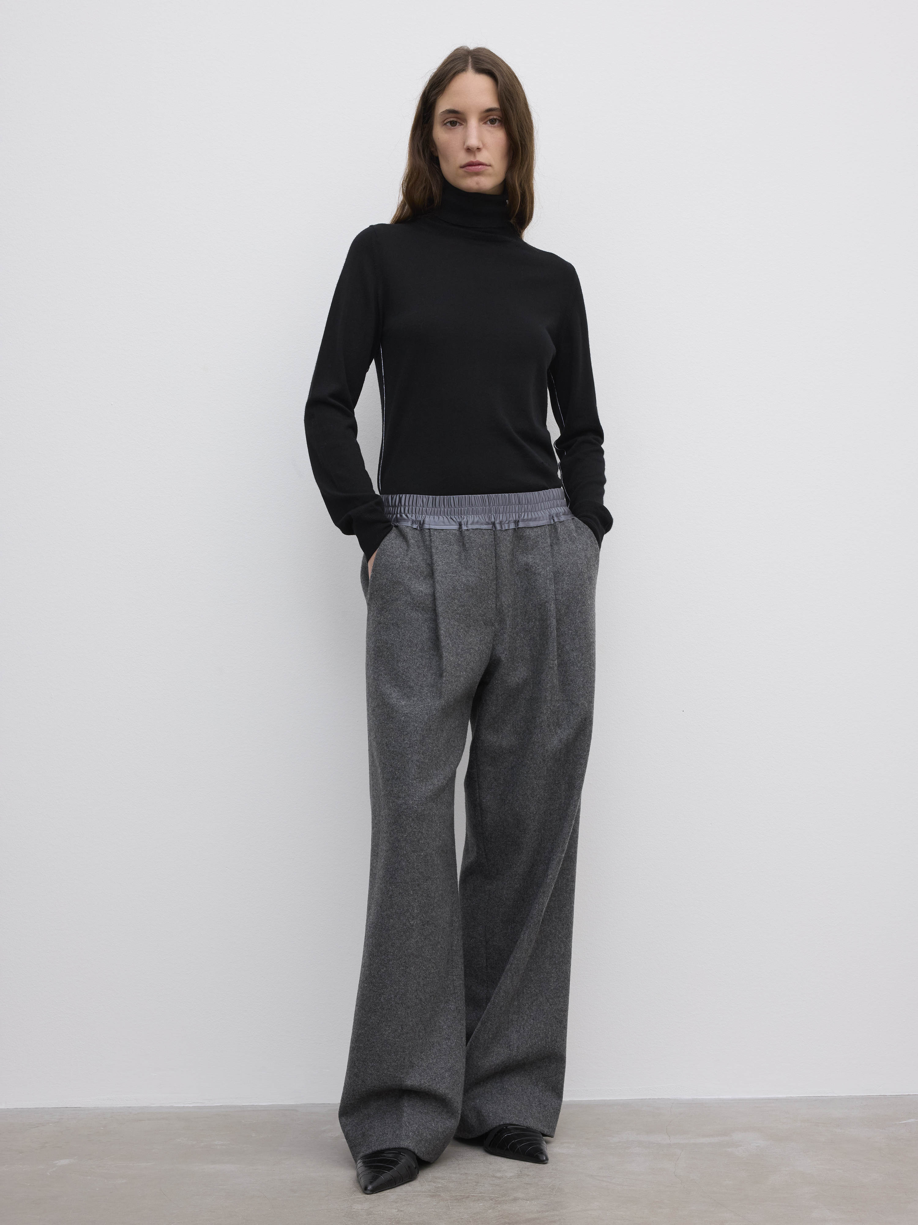 House Of Dagmar Relaxed Wool Trouser In Gray