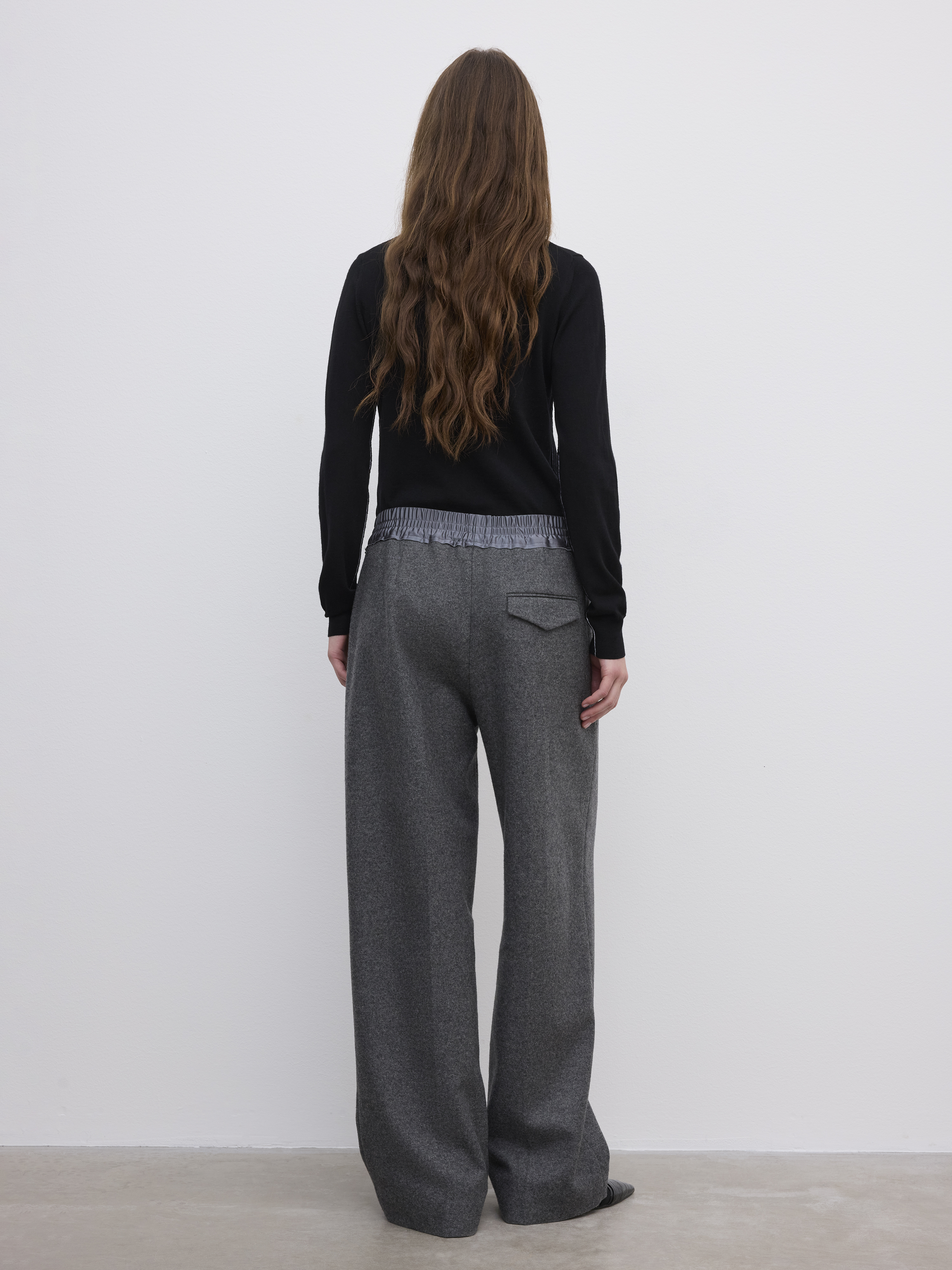 House Of Dagmar Relaxed Wool Trouser In Gray