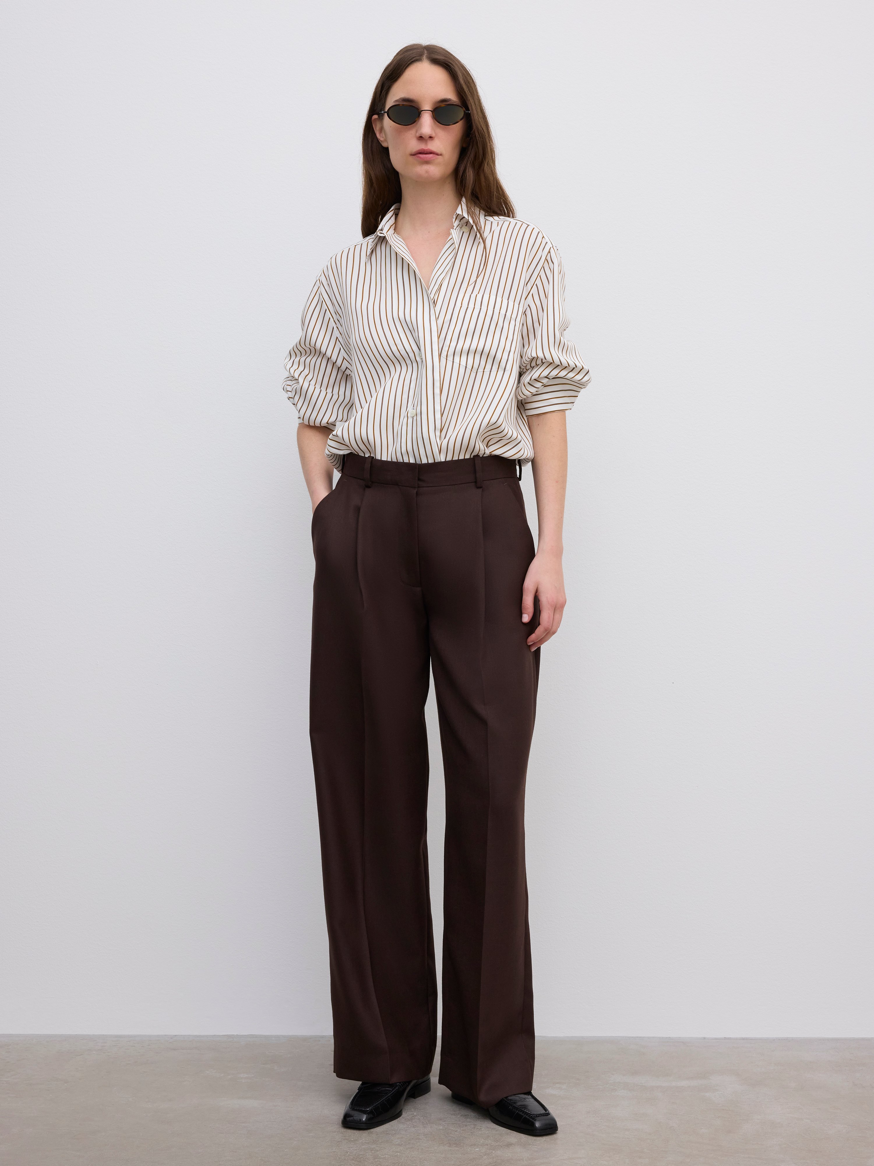 House Of Dagmar Relaxed Suit Trouser In Brown