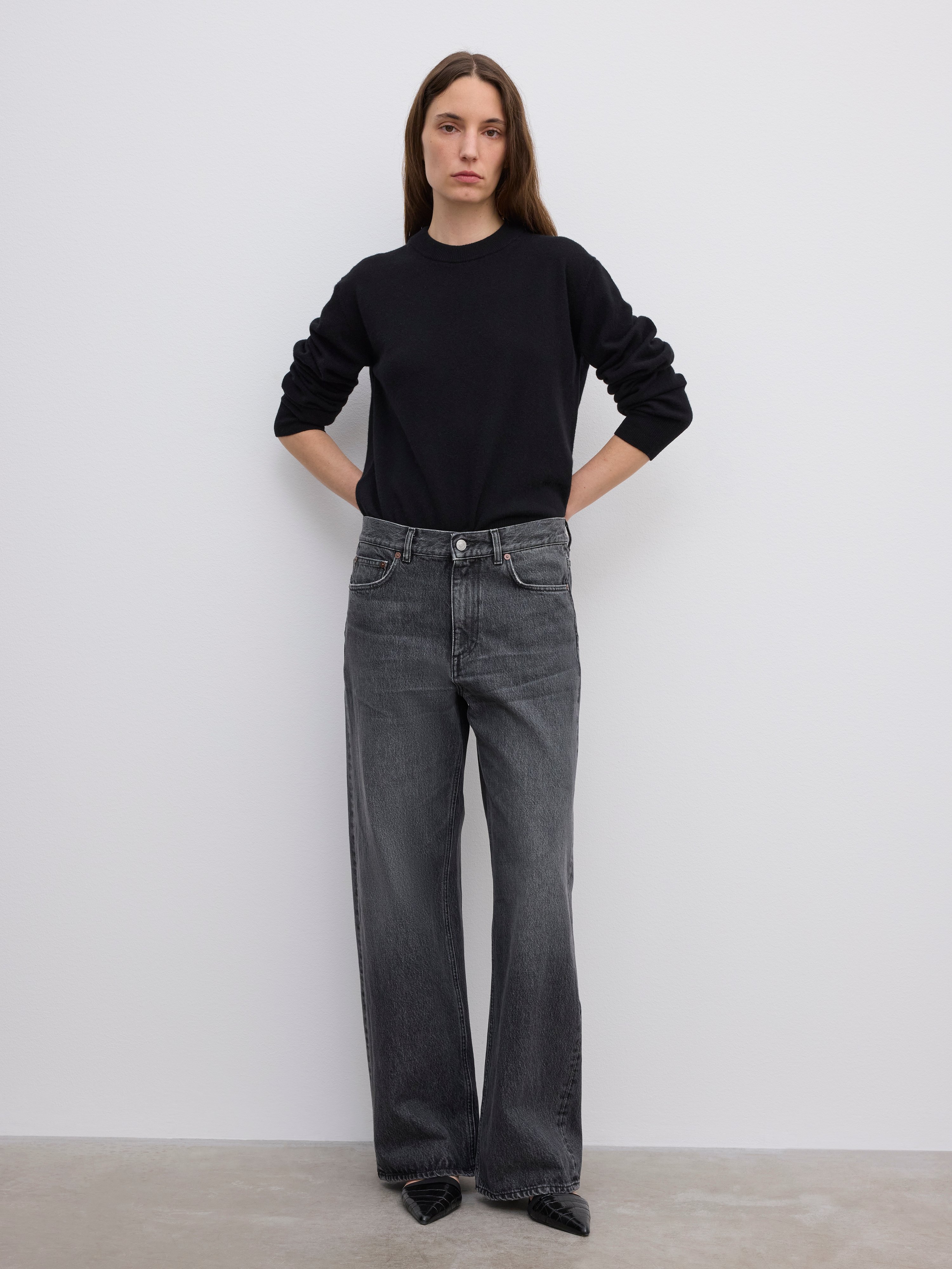 House Of Dagmar Baggy Fit Denim In Black