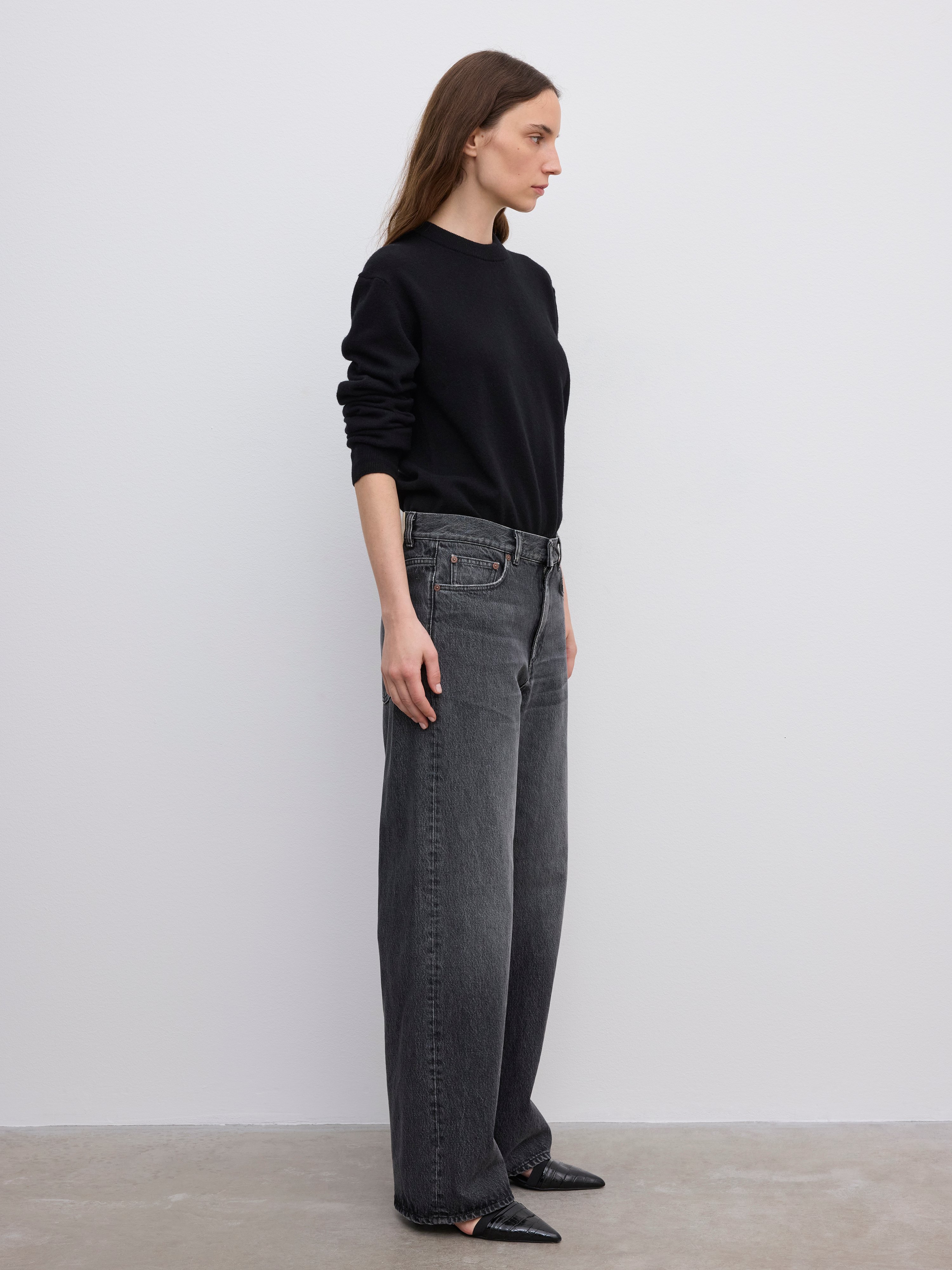 House Of Dagmar Baggy Fit Denim In Black